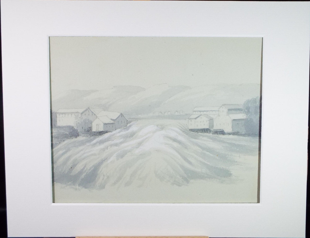 Original Watercolour, 'Landscape with Warehousing',Late 19th Century, artist Unknown
