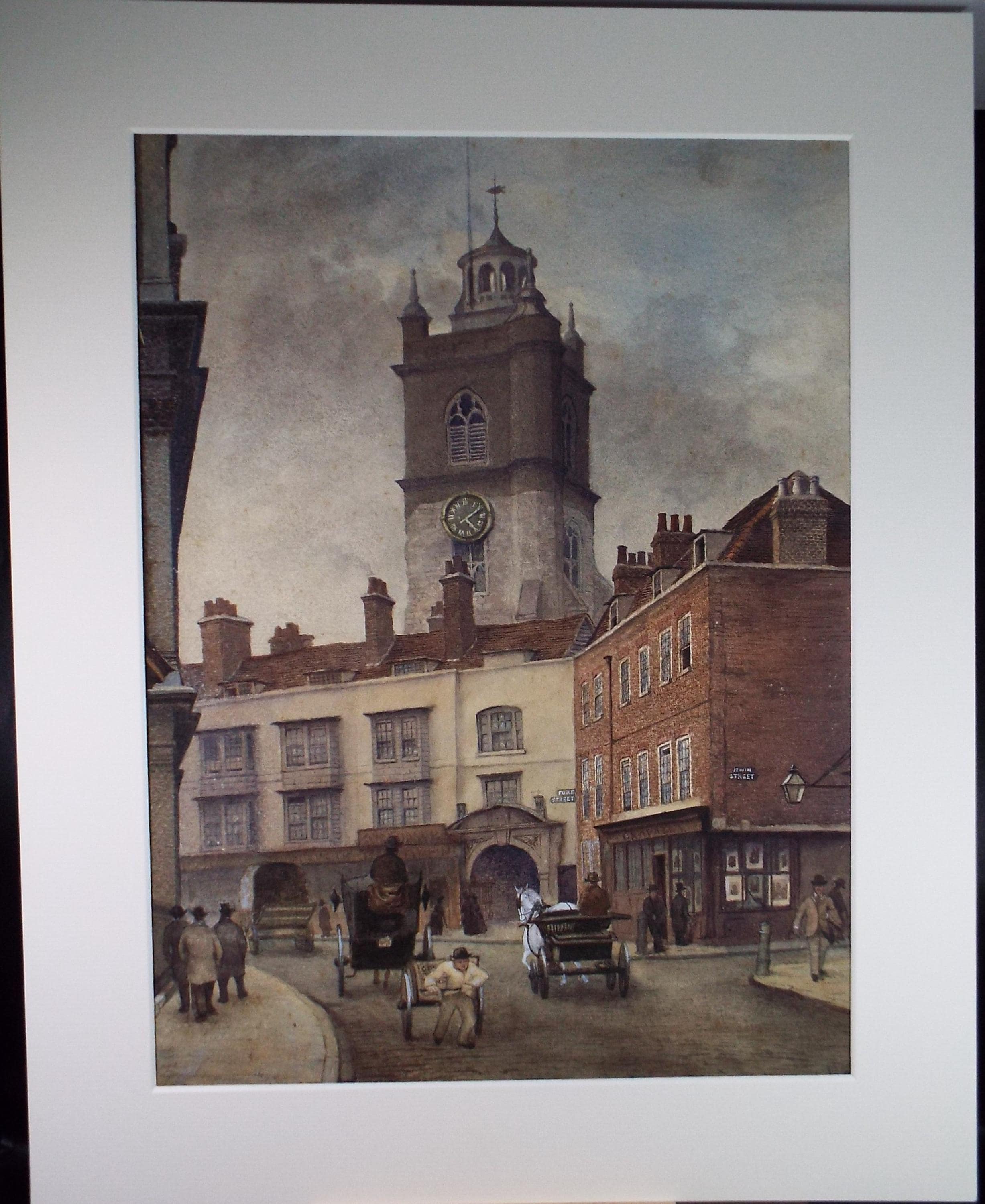 Original Watercolour , 'Street Scene with figures', Edgar Thomas Wood (ex 1895-93), Dated 1885
