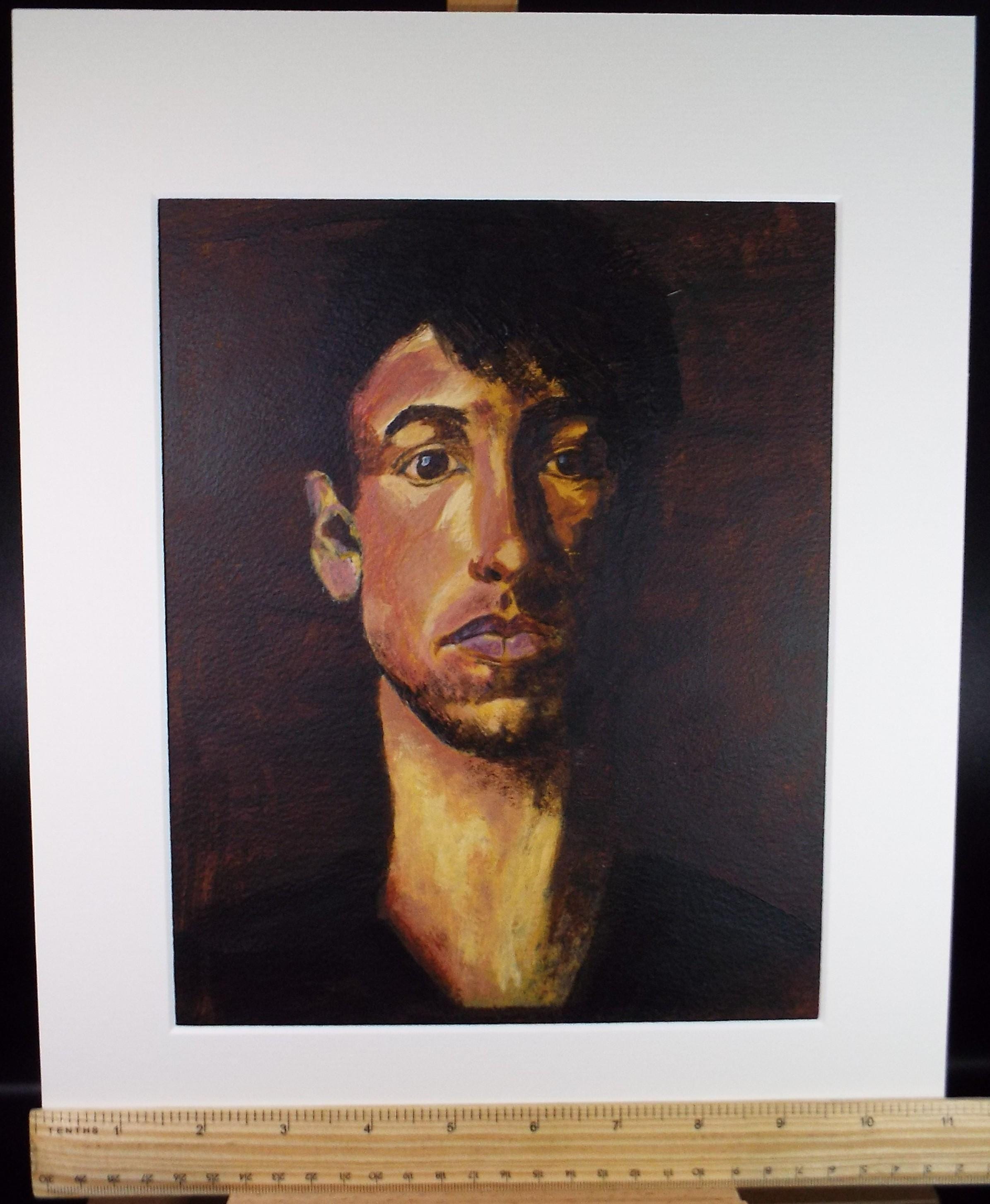 Original Acrylic 'Portrait of a man' , 1990's, Artist unknown