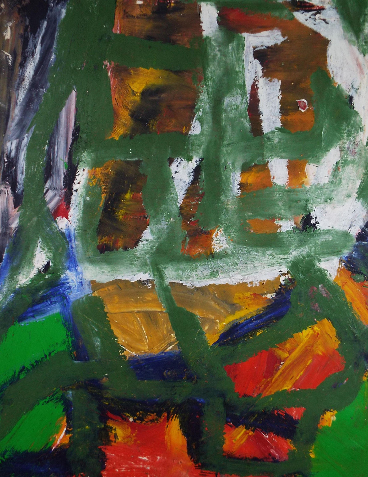 Original Watercolour & Gouache, 'Abstract in Colours',Circa 2000, Judy Lusted