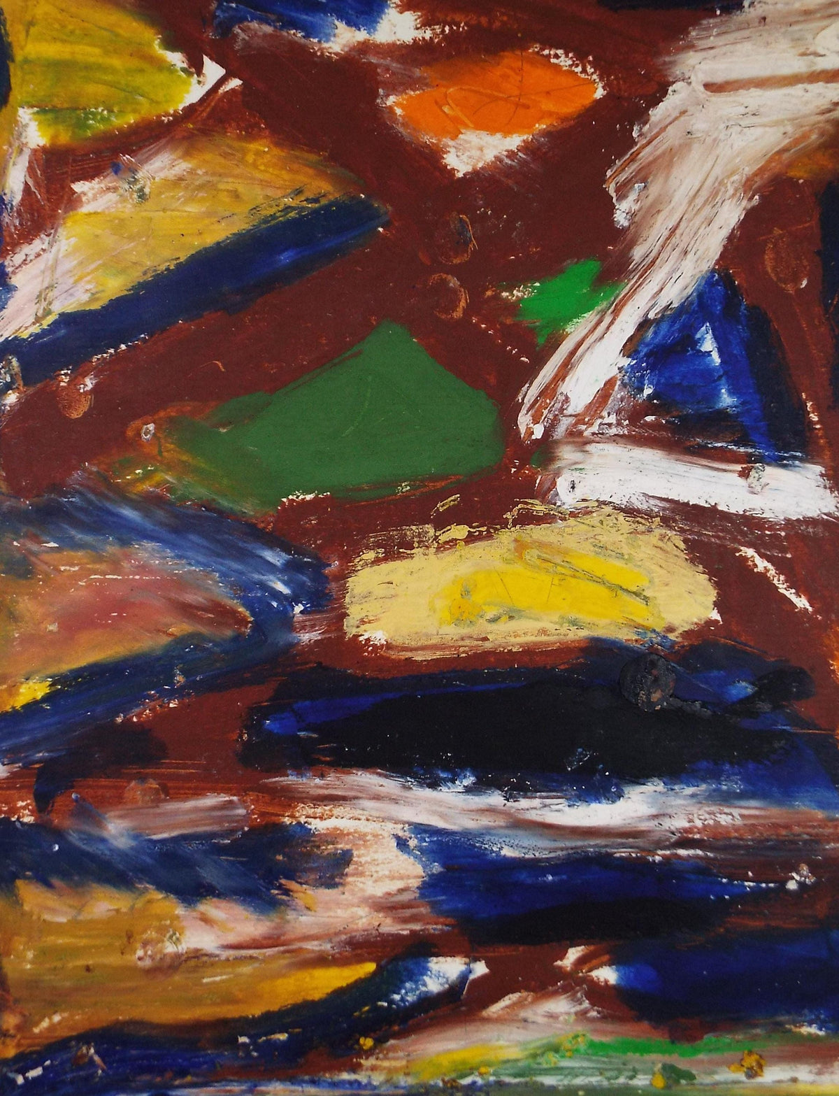 Original Watercolour & Gouache, 'Abstract in Colours',Circa 2000, Judy Lusted