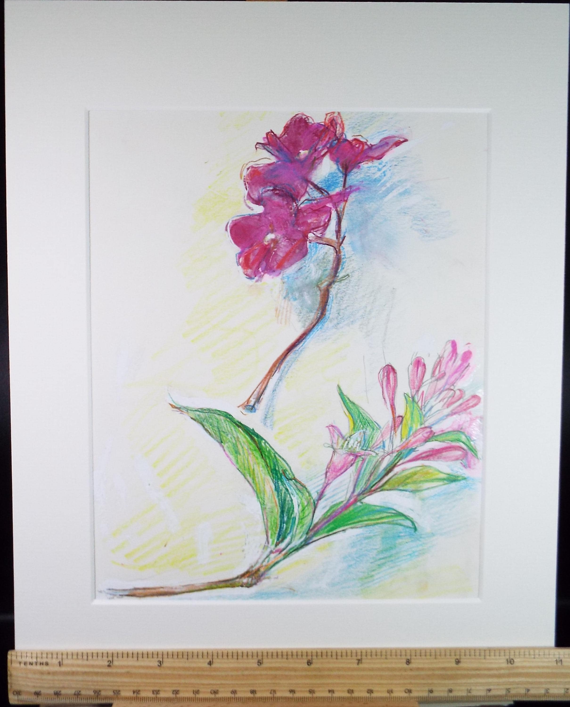 Modernist Mixed media, 'Still life of Weigela', Circa 1990's, John Gilbey Bowles (1929-2011)