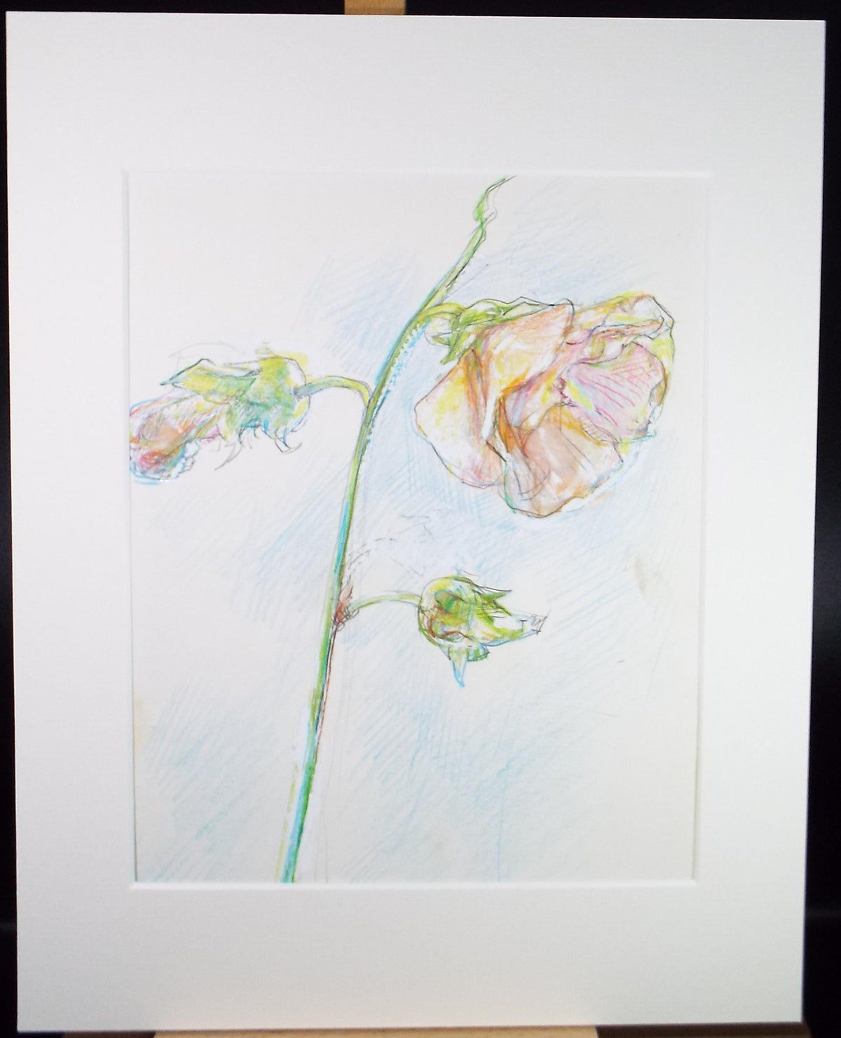 Modernist Mixed media, 'Flower Study', Circa 1990's, John Gilbey Bowles (1929-2011)