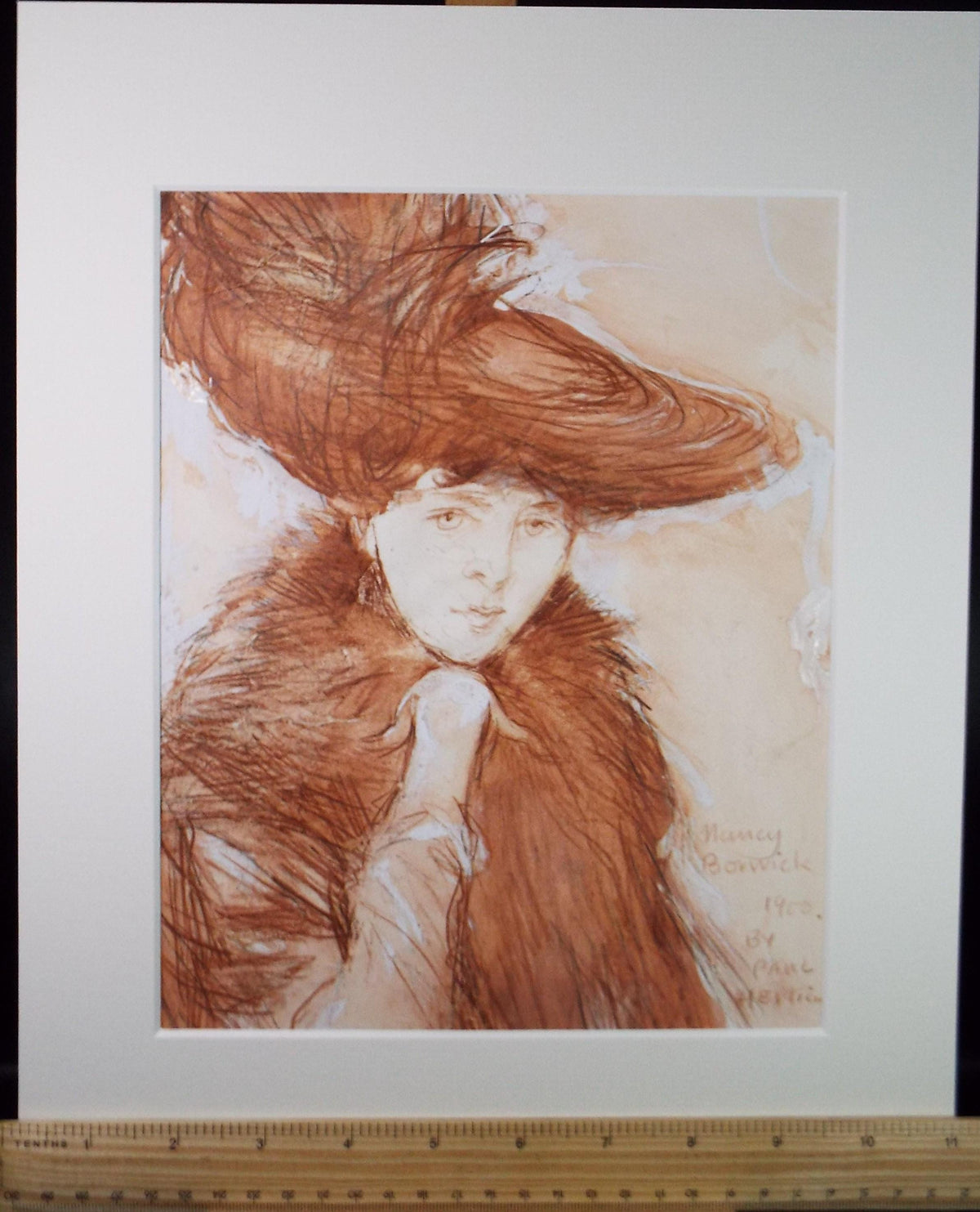 Original mixed media,'Nancy Borwick', circa 1990's, John Gilbey Bowles (1929-2011)