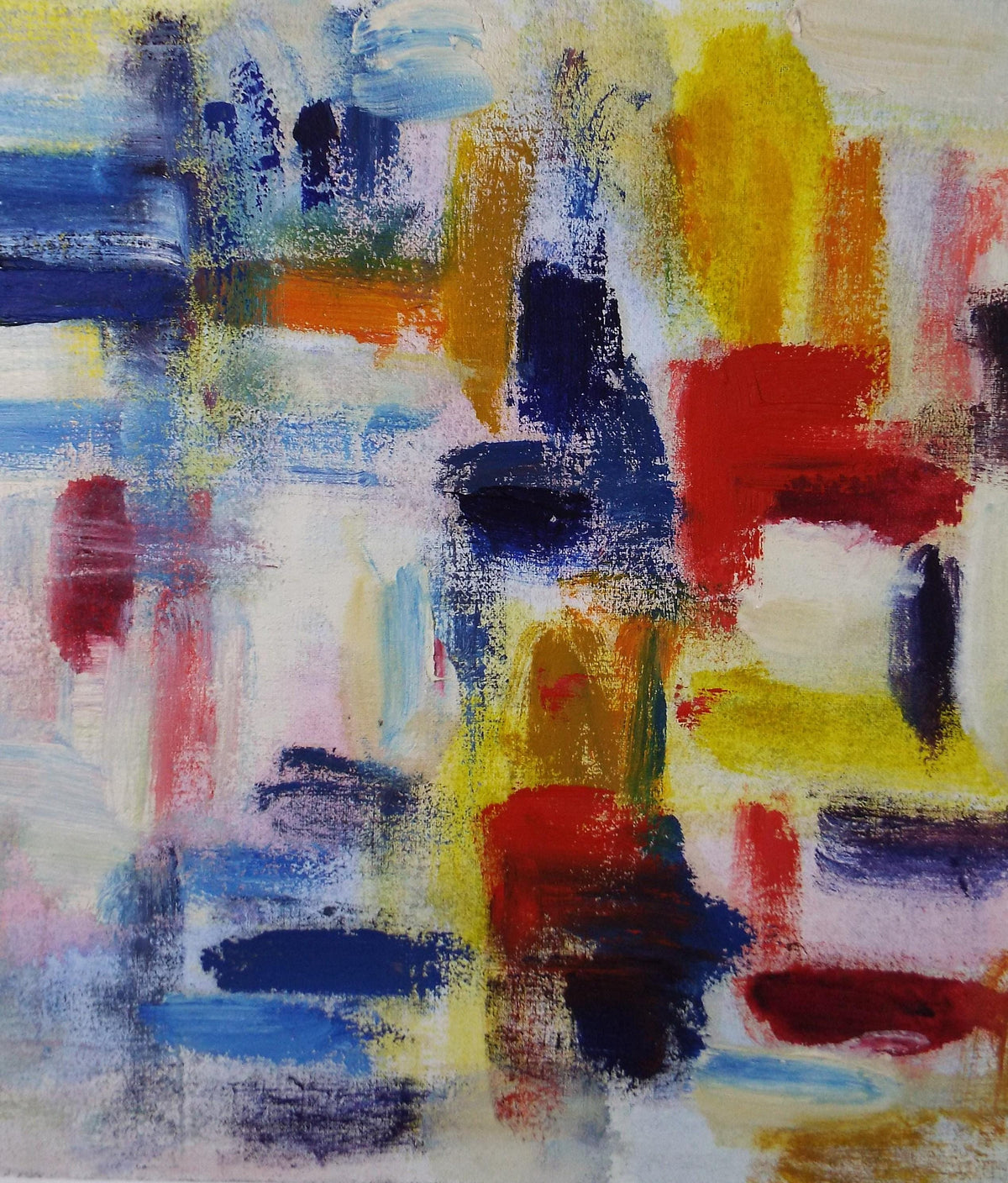 Original Abstract Painting in colours, Late 20th Century, Marie Edith Banks Canvas Art