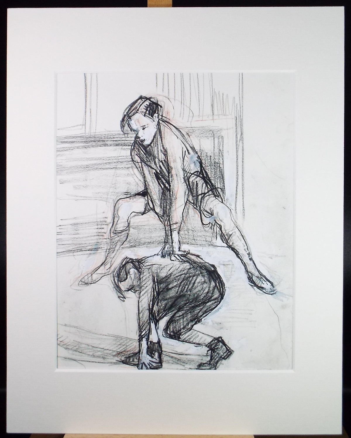 Original Pencil drawing heightened with white 'Leap Frog' circa 1990's, John Gilbey Bowles (1929-2011)