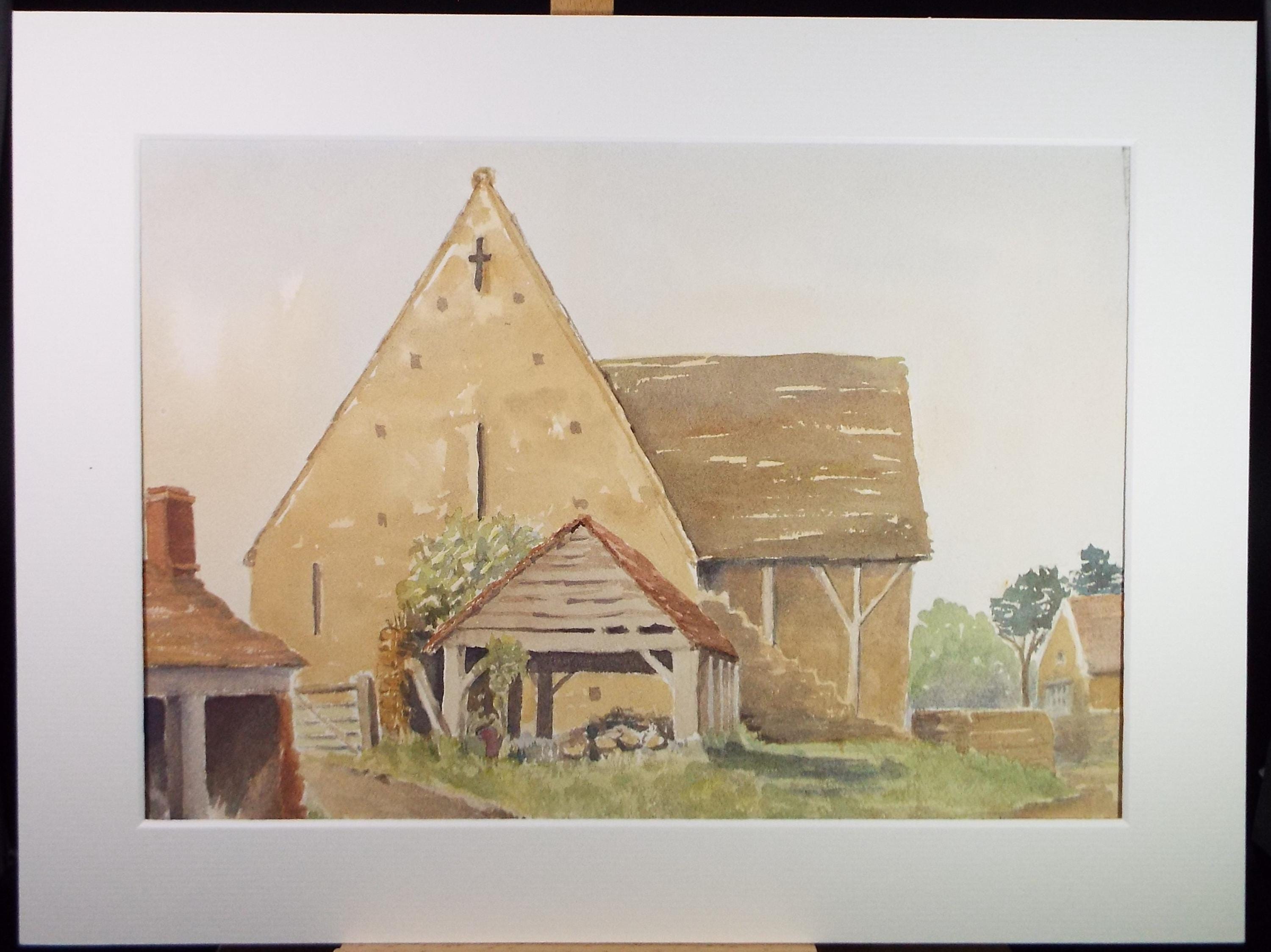 Original Watercolour, 'Farm Buildings', Circa 1950's
