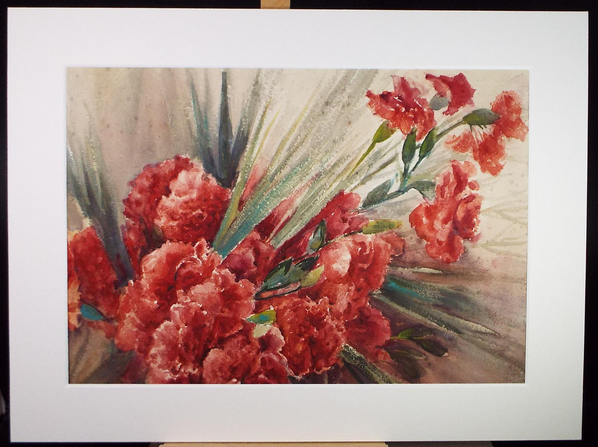 Original Watercolour, 'Still Life of Flowers', Circa 1940's , Unknown artist