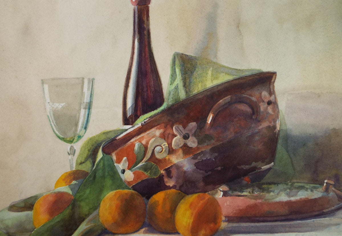 Original Watercolour, 'Kitchen Still Life', Circa 1940's, Unknown Artist