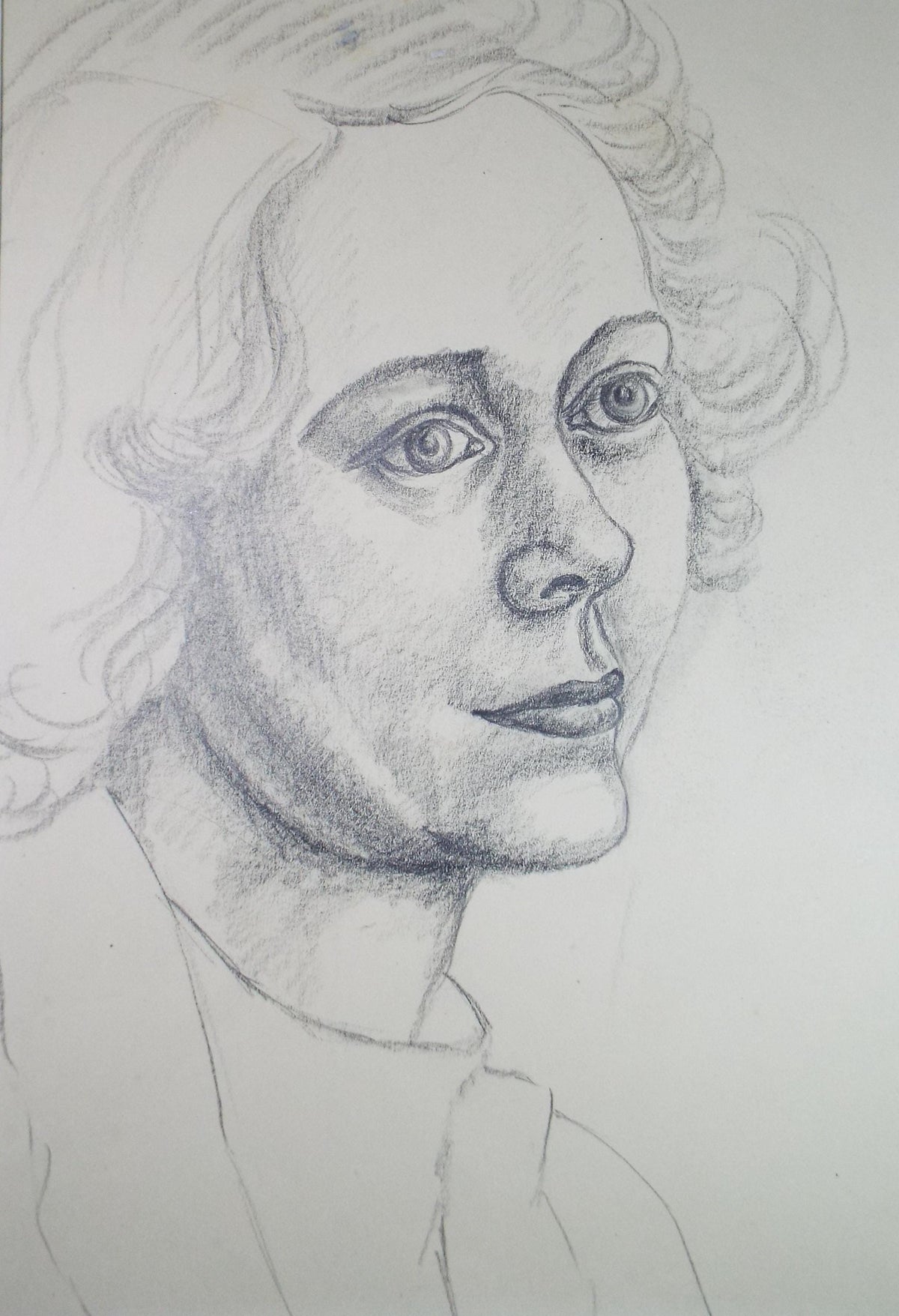 Original Pencil drawing, 'Portrait of a Woman', E Gaston Longley, Circa 1940's