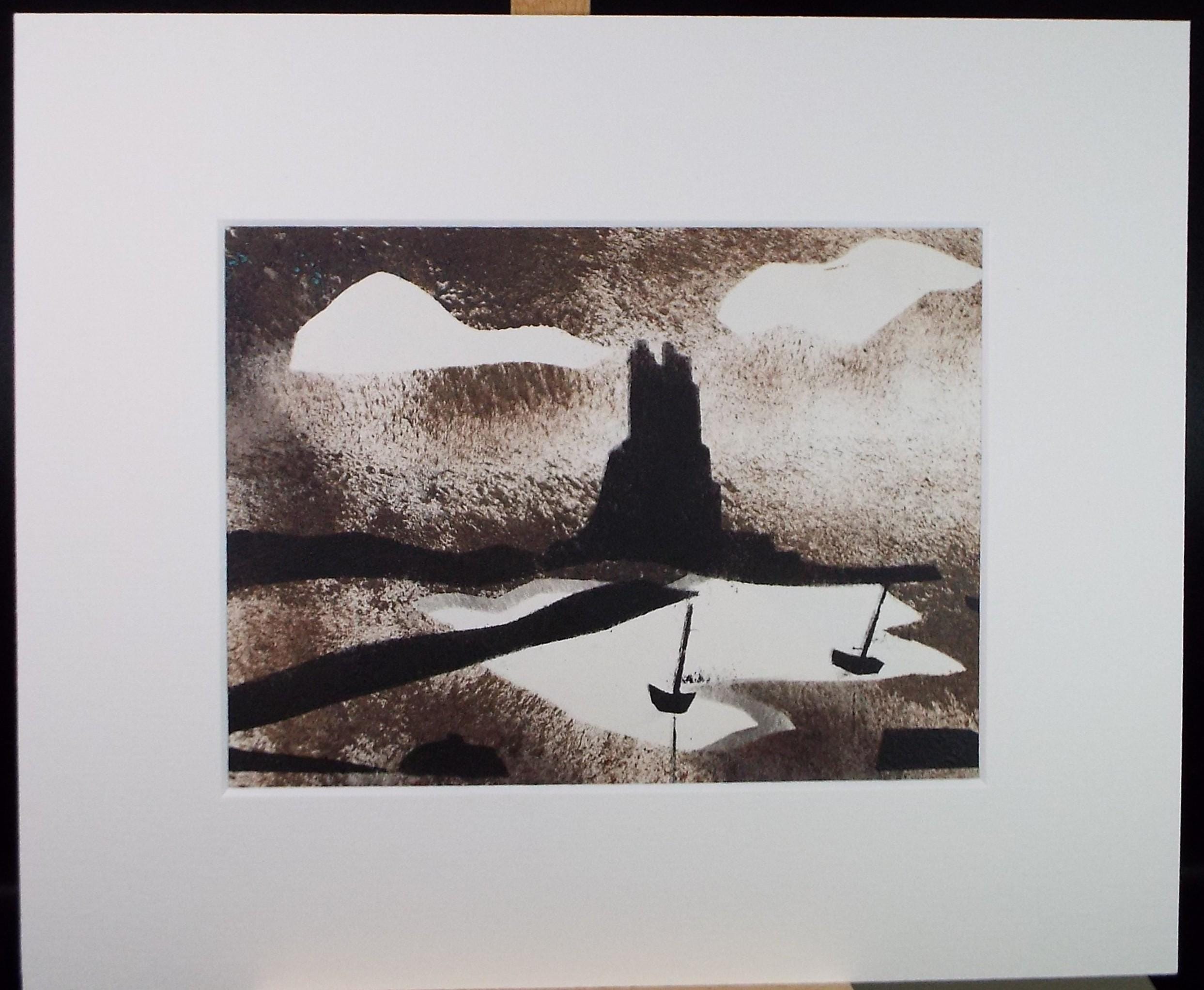 Original Monoprint, 'Coastal landscape' , Ken Stewart (1926-1991), Circa 1960's