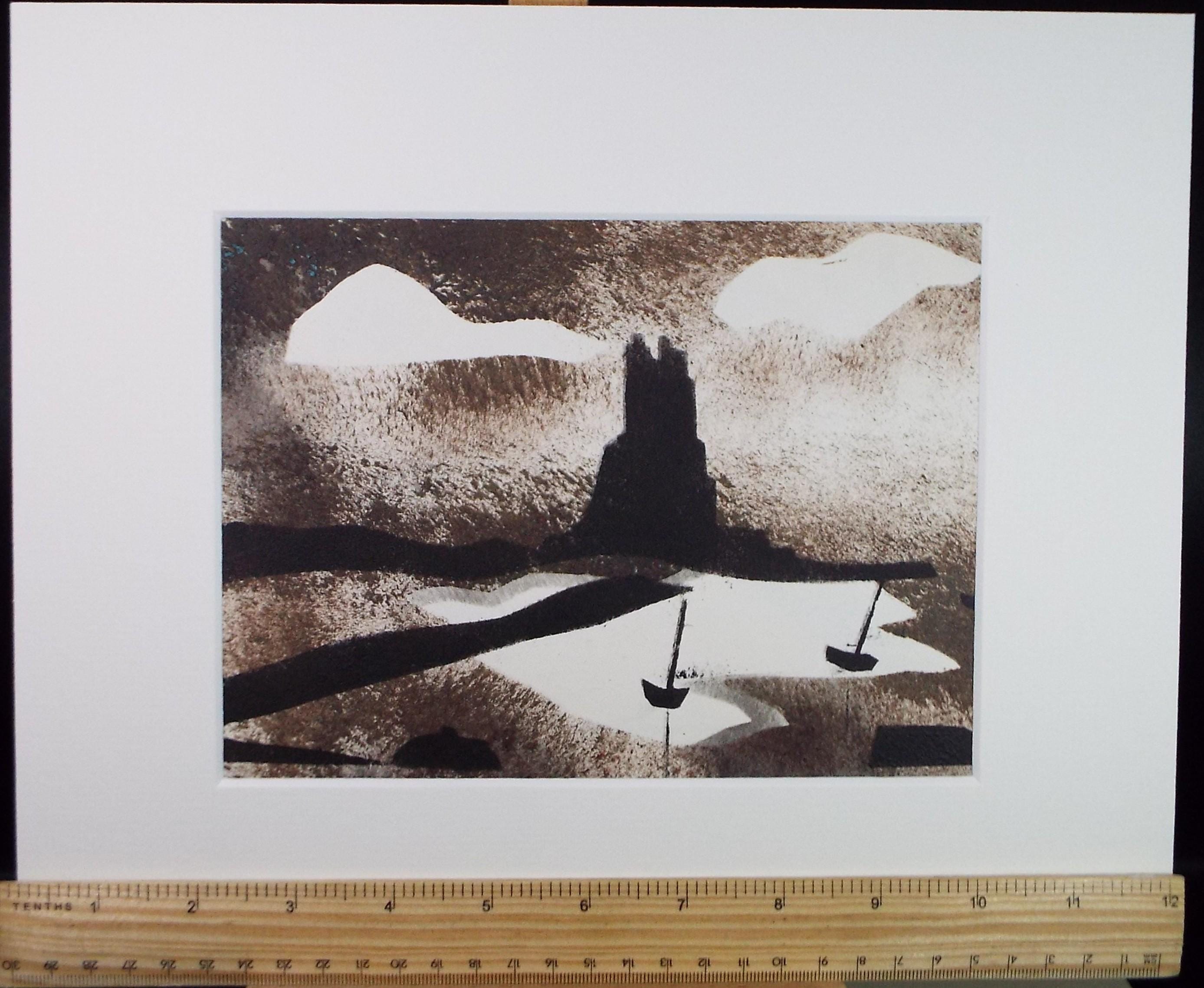 Original Monoprint, 'Coastal landscape' , Ken Stewart (1926-1991), Circa 1960's