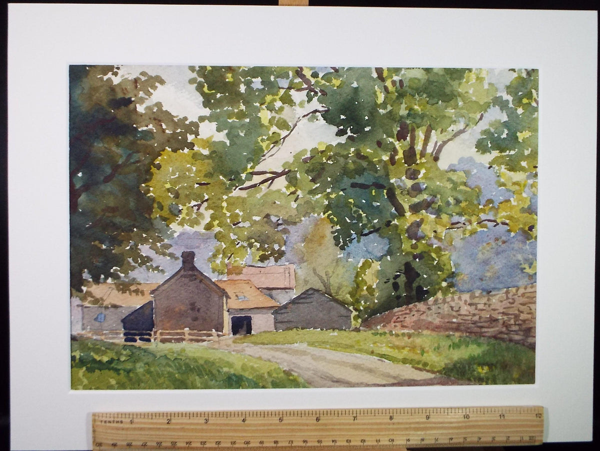 Original Watercolour 'Farm Buildings', Circa 1960's, Richard A Siddall