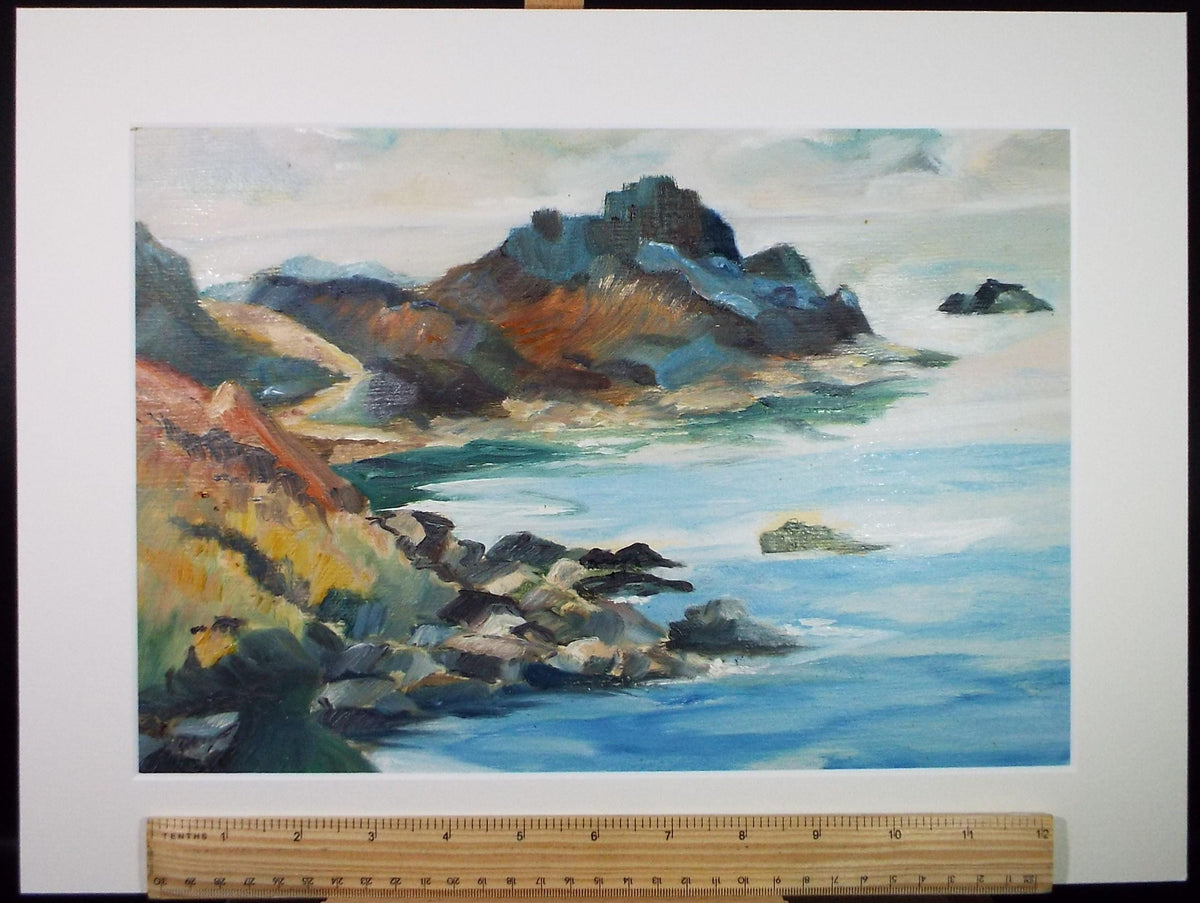 Original Acrylic on Paper, 'Rocky Coast', Circa 1980's