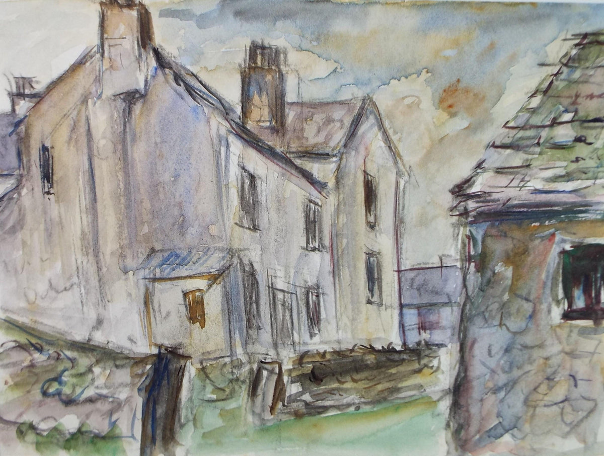 Original Watercolour , 'Farm Buildings', Circa 1970's , Geoffrey Burrows (1934-2023)