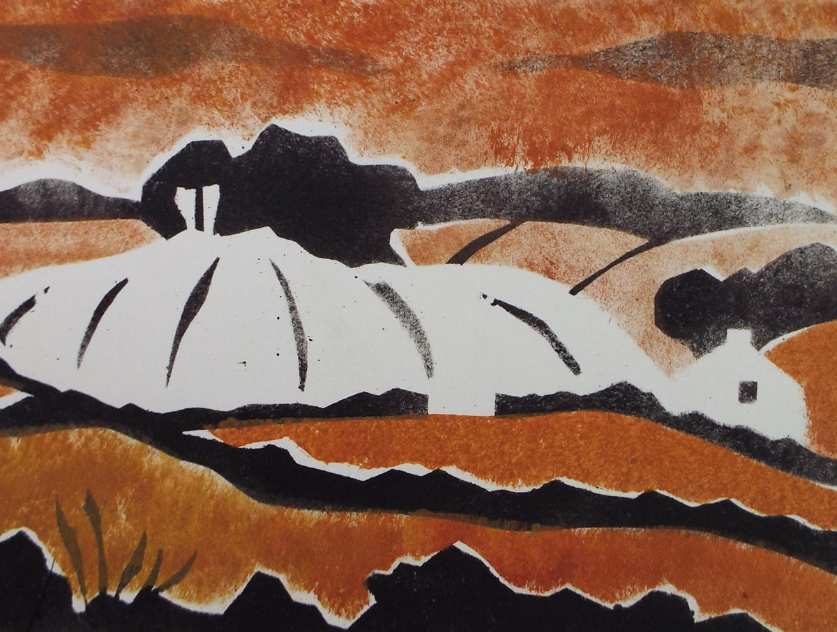 Original Monoprint, 'Coastal landscape' , Ken Stewart (1926-1991), Circa 1960's