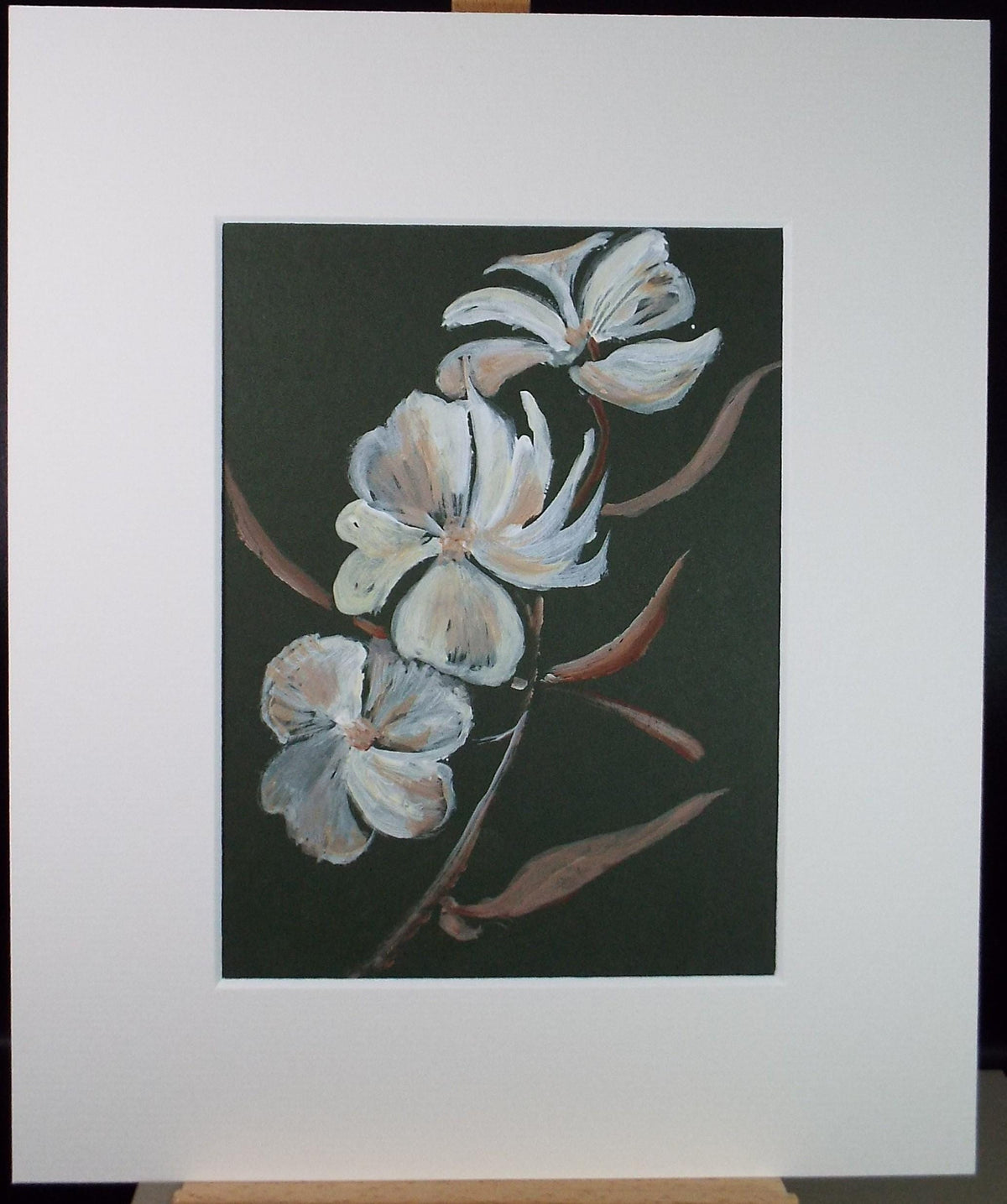 Original Gouache, 'Flower Study', circa 1980's, artist Unknown