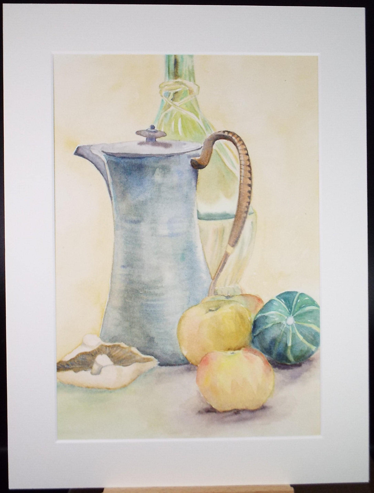 Original Watercolour, 'Still Life with Jug and Bottle', circa 1970's, Artist Unknown
