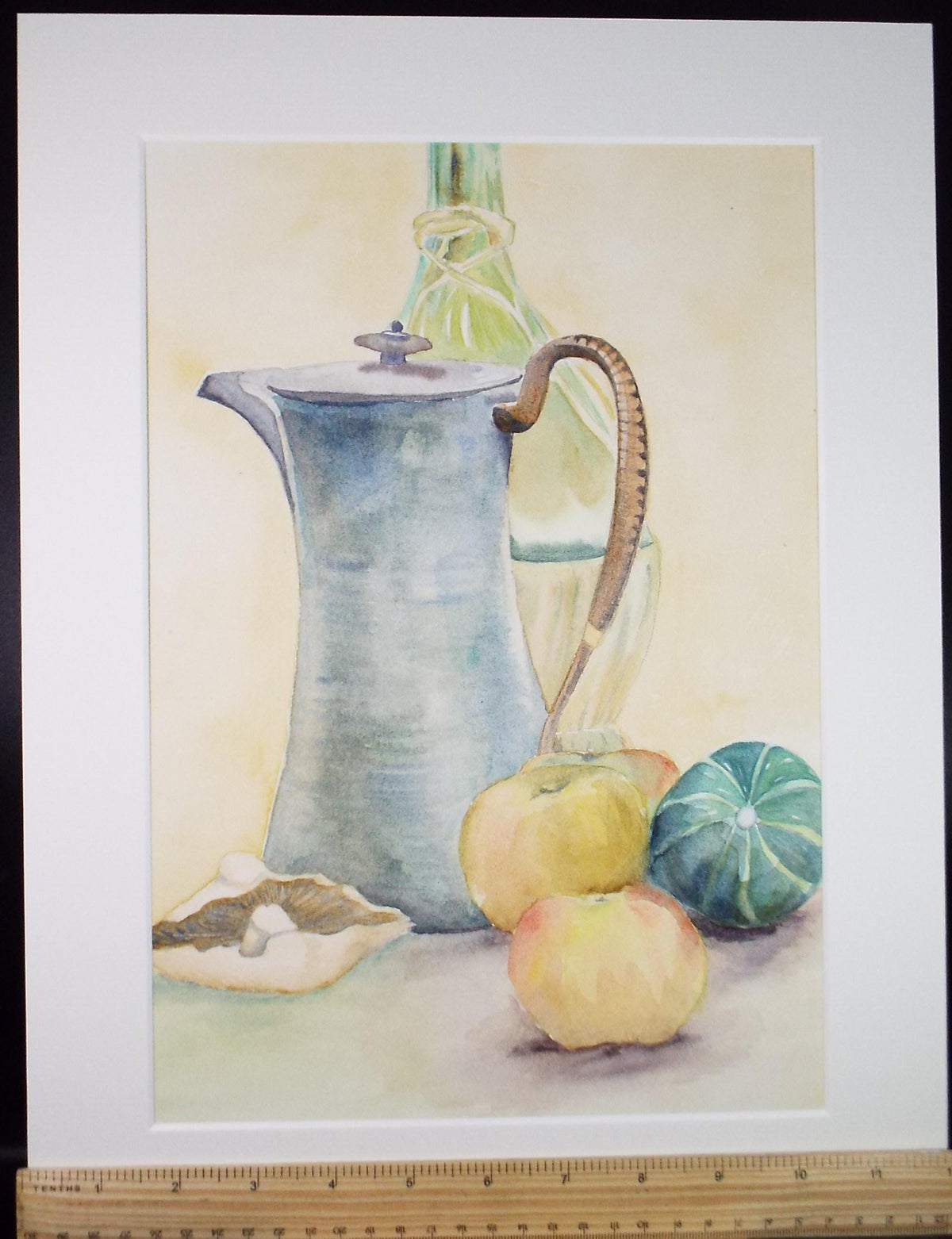 Original Watercolour, 'Still Life with Jug and Bottle', circa 1970's, Artist Unknown