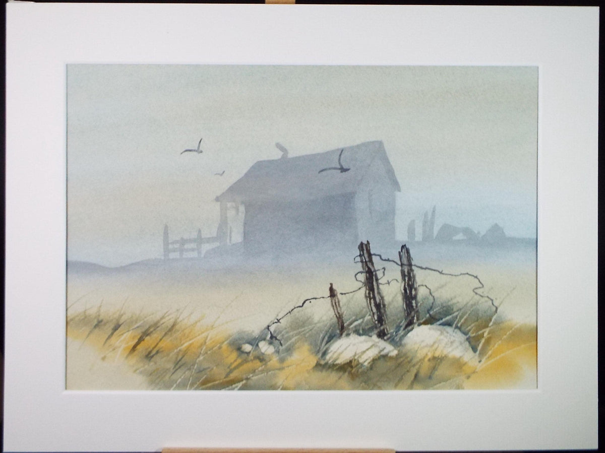 Original Watercolour on Paper, 'Hut in the Mist', circa 1990's , Dorothea Travers-Smith,