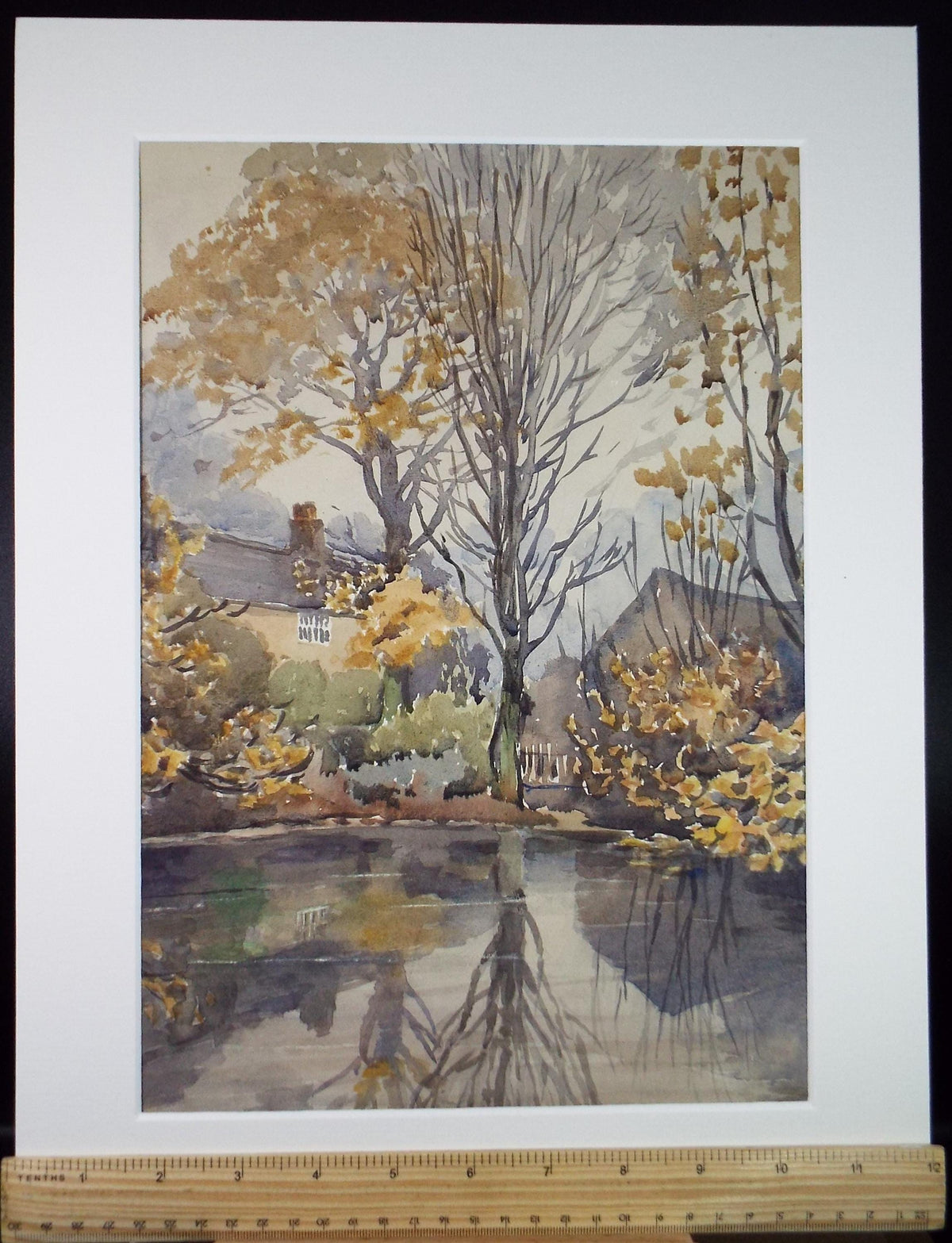 Original Watercolour 'Winter Pond', Circa 1970's, Richard A Siddall