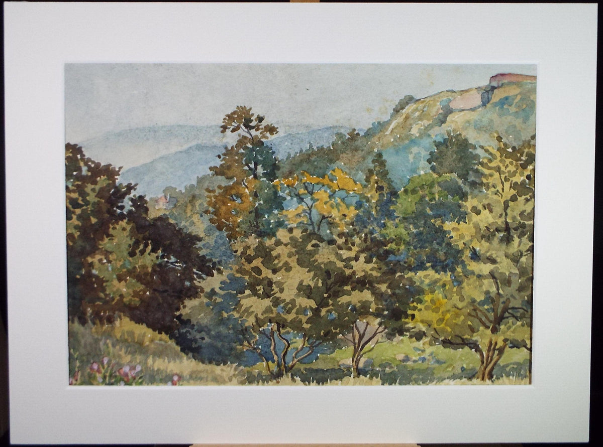 Original Watercolour 'Wooded Hills', Dated 1972, Richard A Siddall