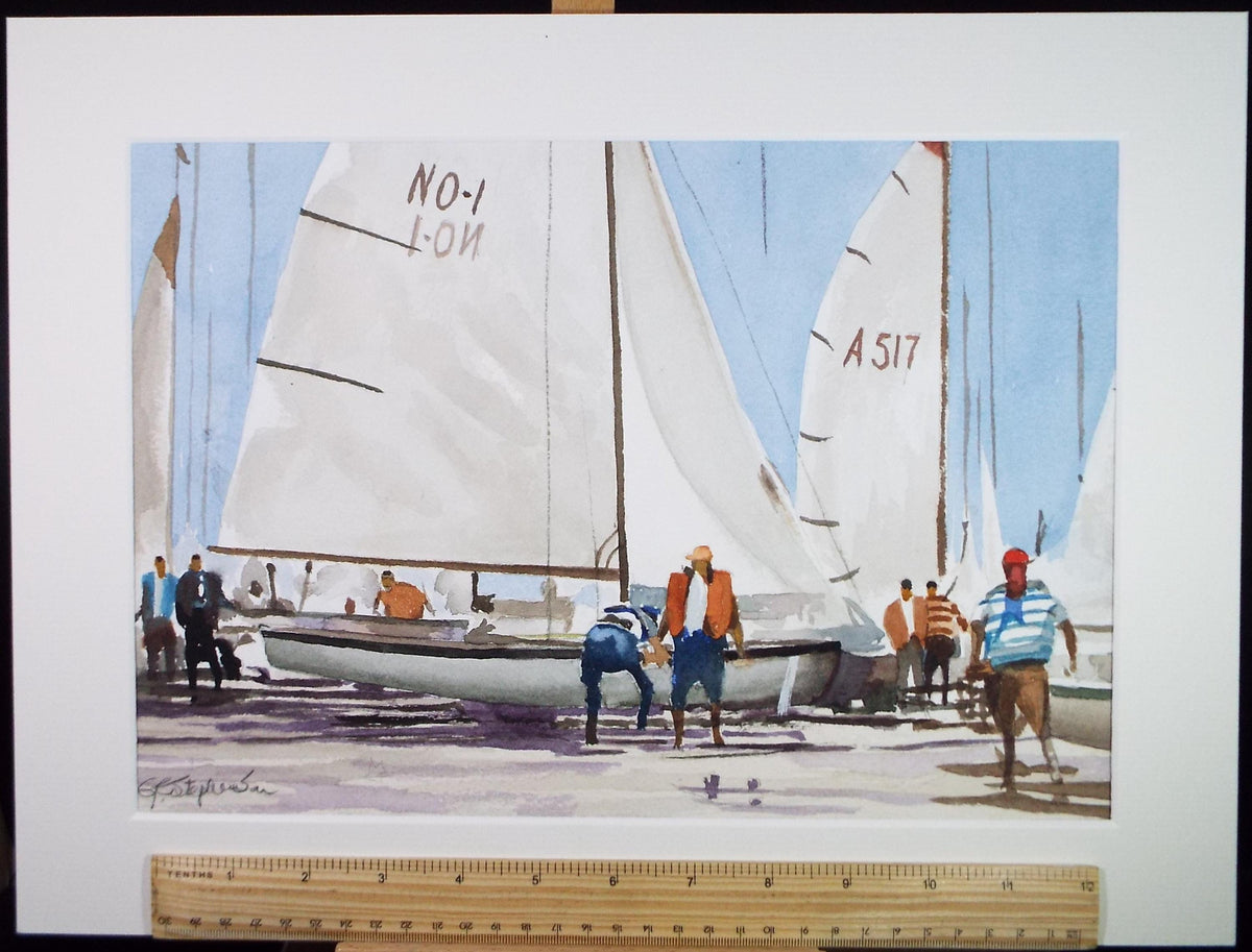Original Watercolour,'The Regatta', G E Stephenson, Circa 1990's