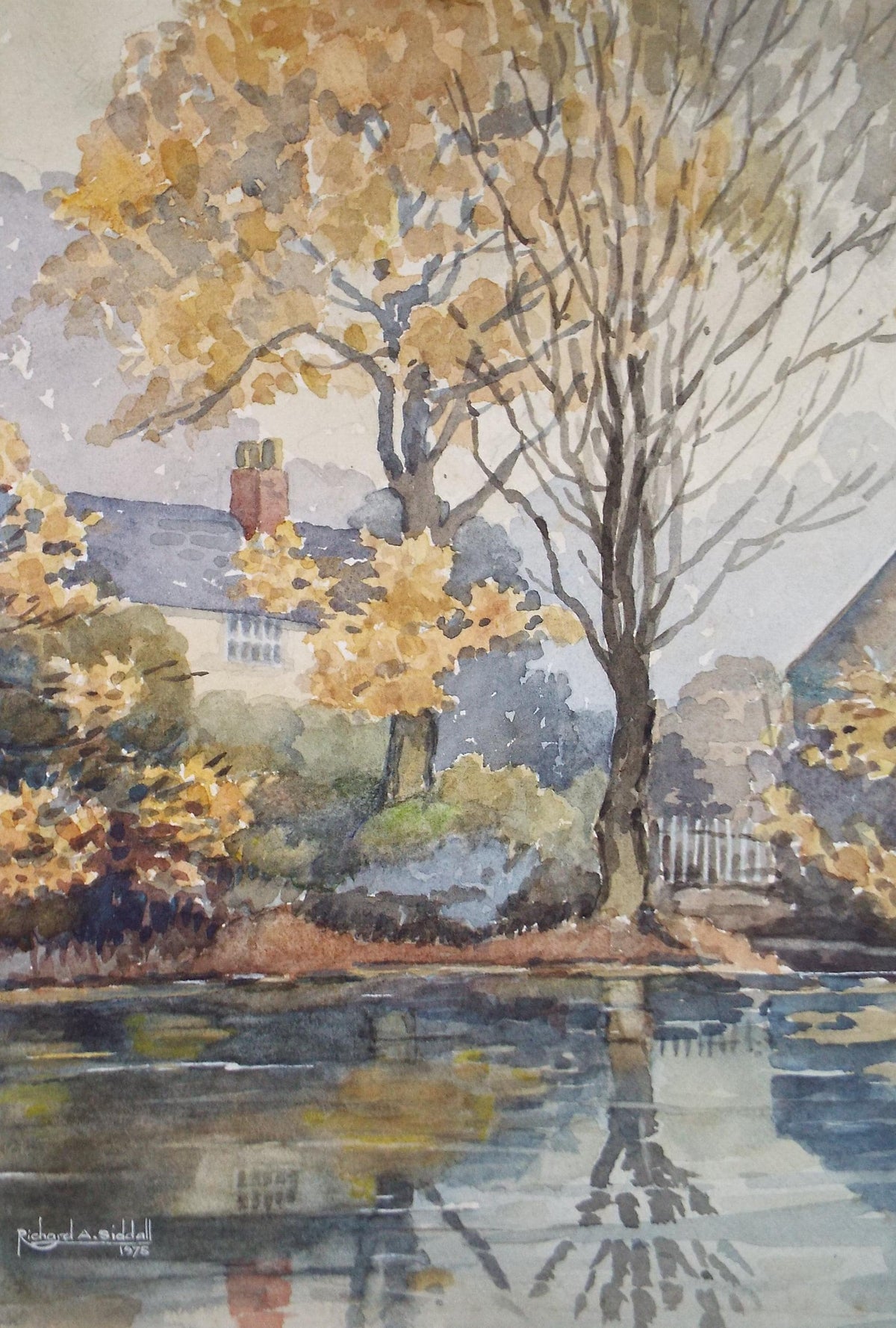 Original Watercolour 'Winter Pond II', Dated 1975, Richard A Siddall
