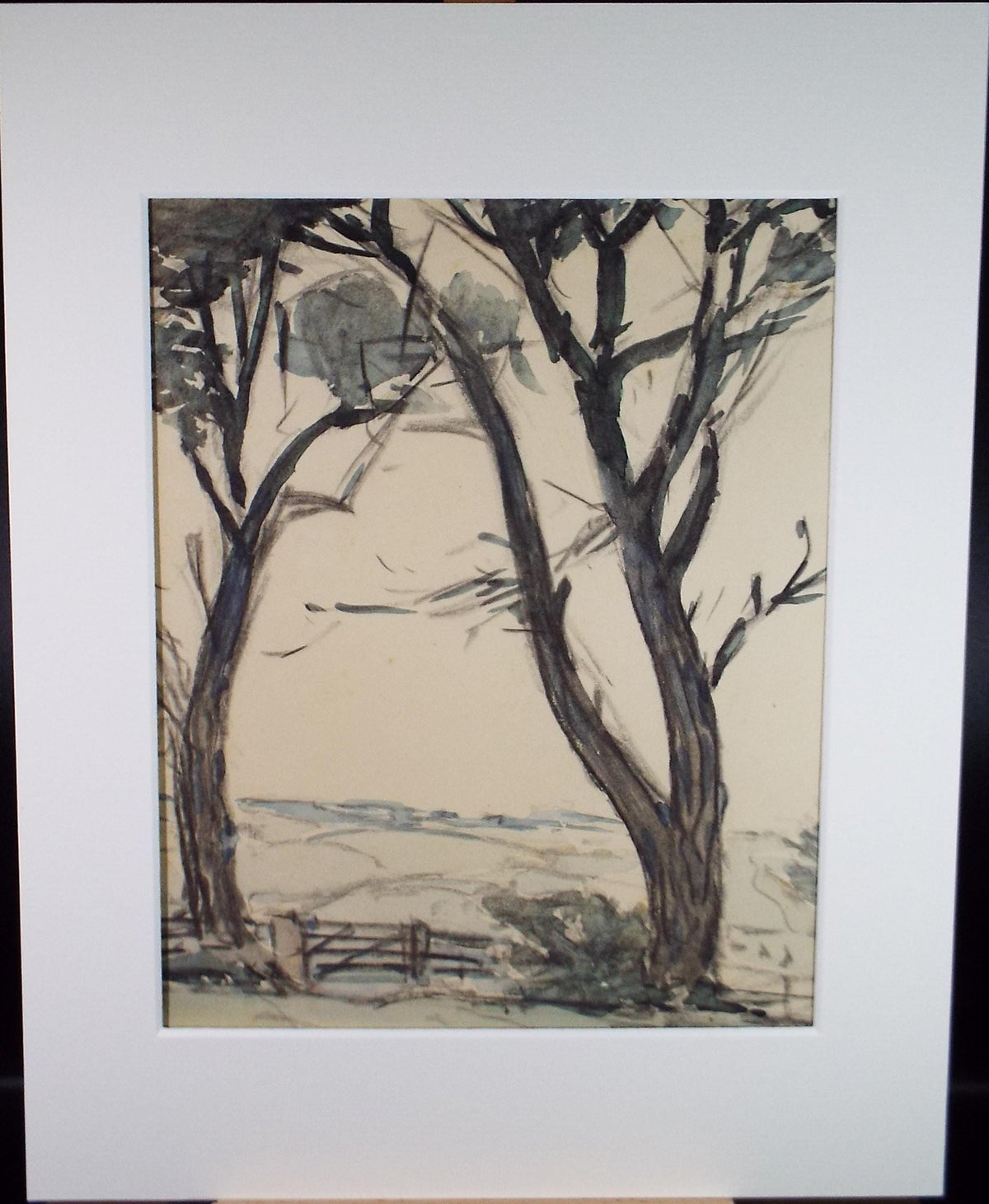 Original Watercolour & Pencil, 'Trees on a field margin' Circa 1920's, Lawrence Walker (1877-1967)