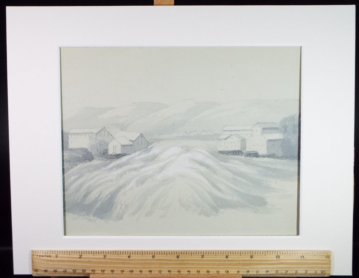 Original Watercolour, 'Landscape with Warehousing',Late 19th Century, artist Unknown
