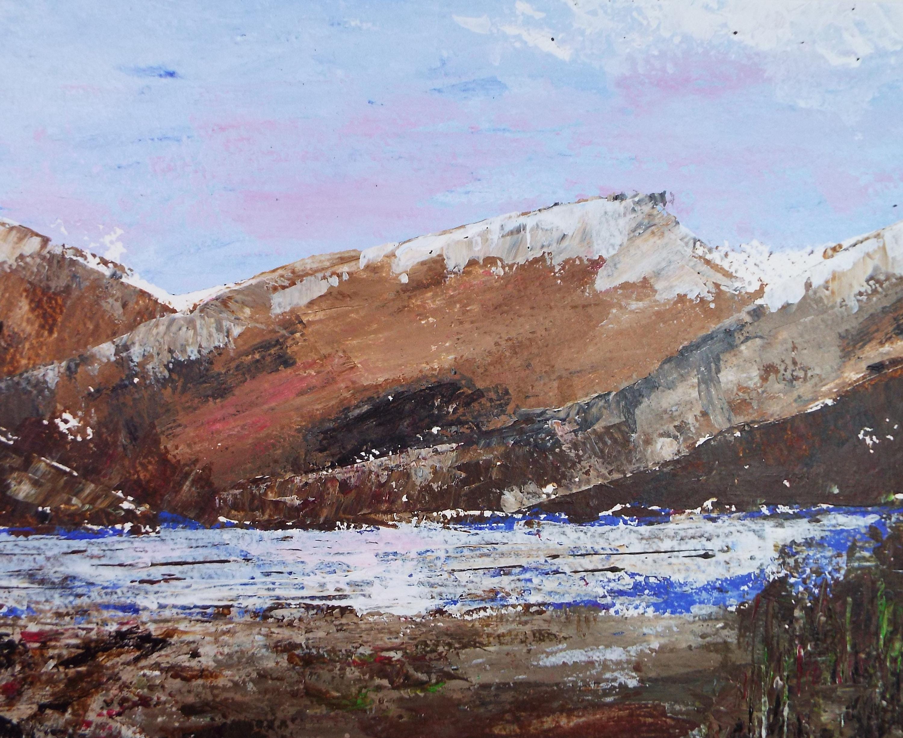 Watercolour & acrylic on paper, 'Coastal white water', Unknown Artist, circa 1990's