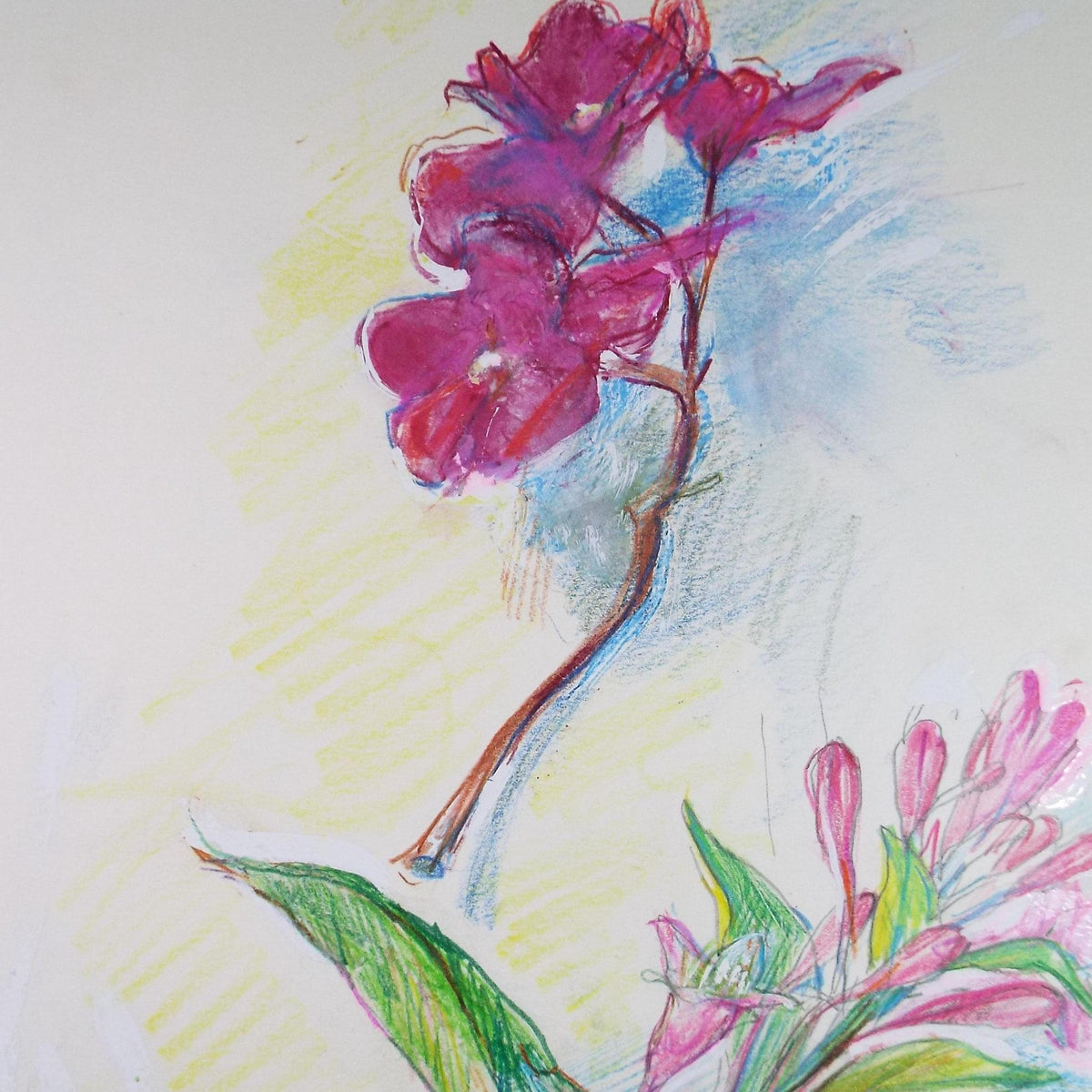 Modernist Mixed media, 'Still life of Weigela', Circa 1990's, John Gilbey Bowles (1929-2011)