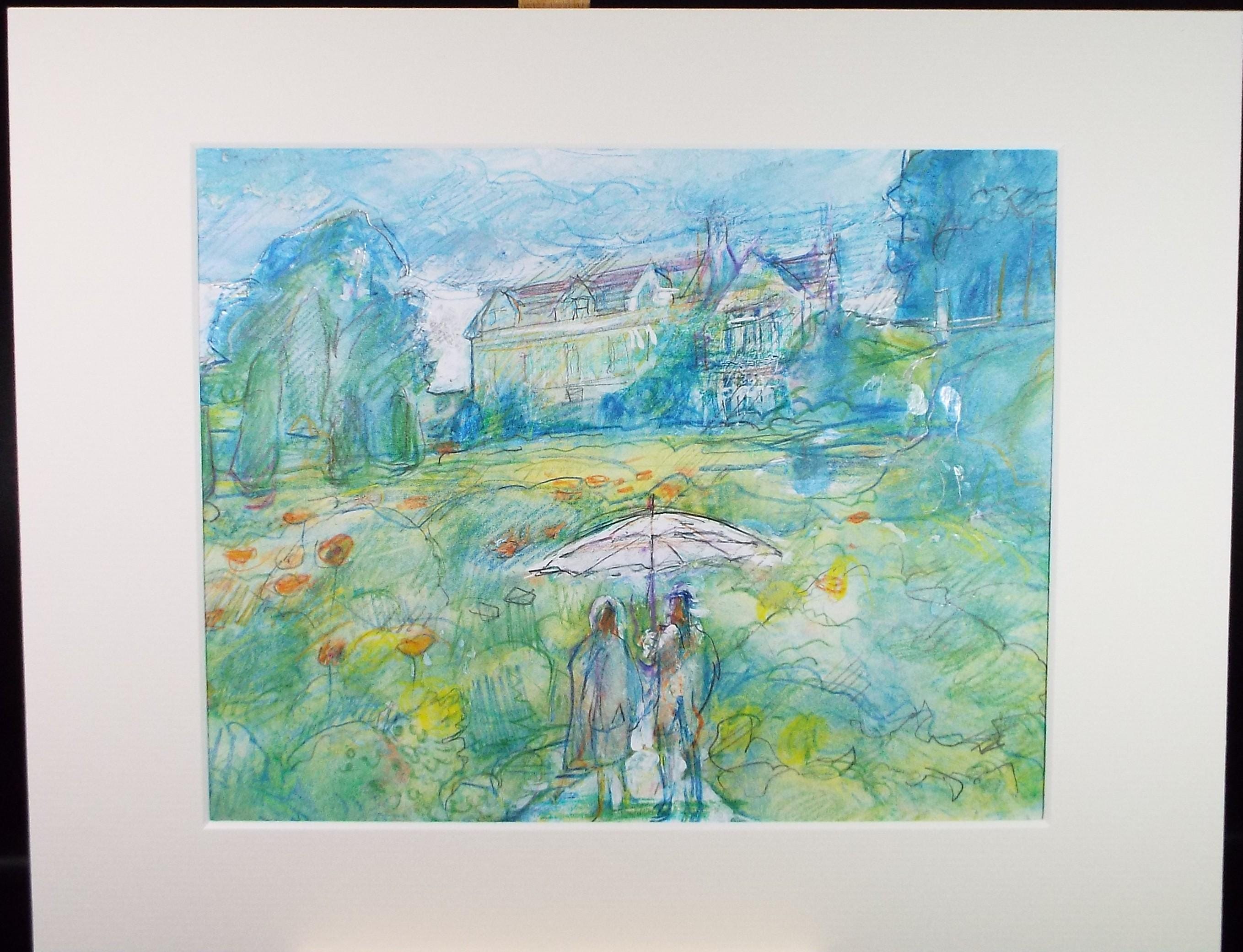Original Mixed Media, 'Figures in a Country Garden', John Gilbey Bowles (1929-2011)