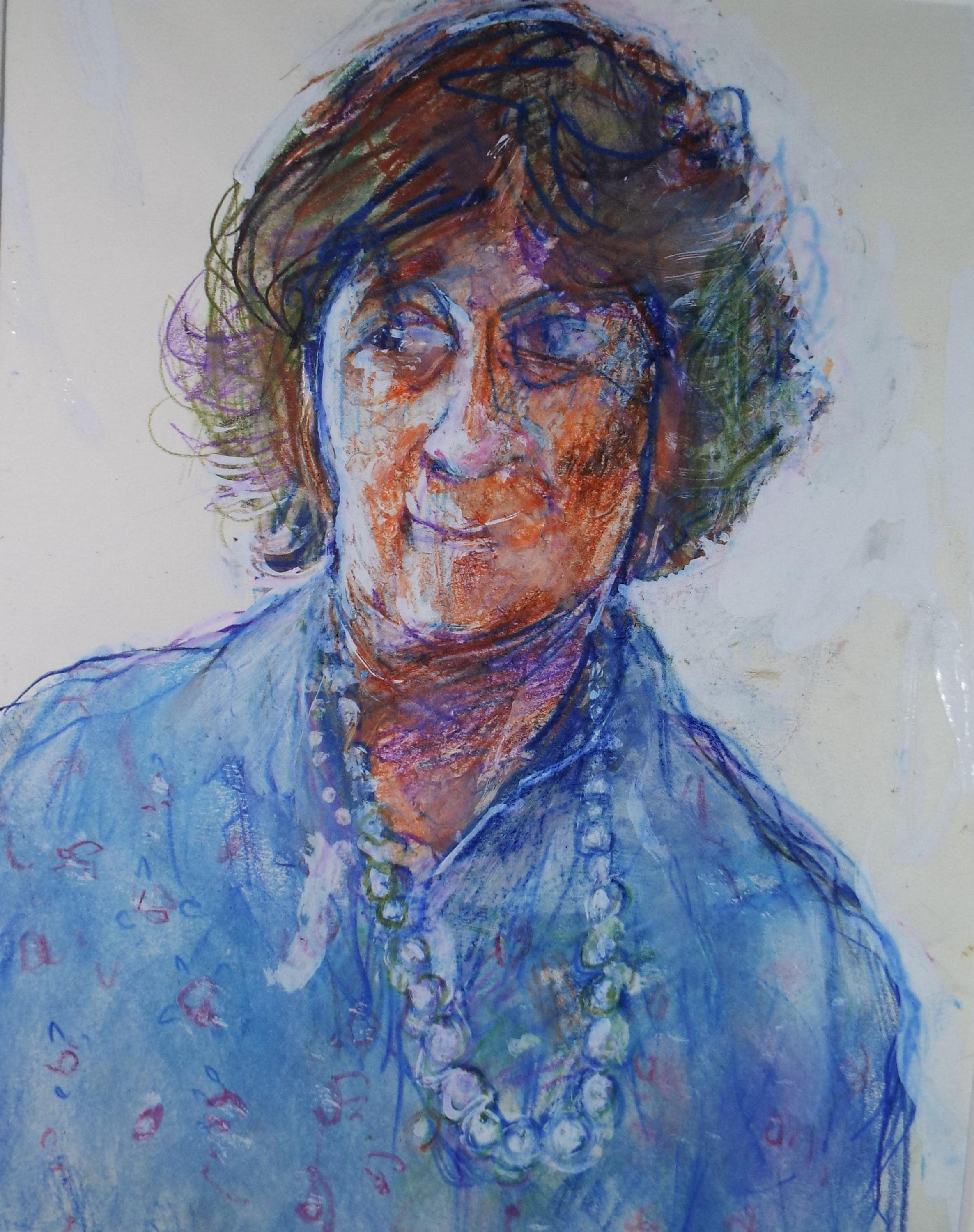 Original mixed media,'Portrait of a Woman', circa 1990's, John Gilbey Bowles (1929-2011)