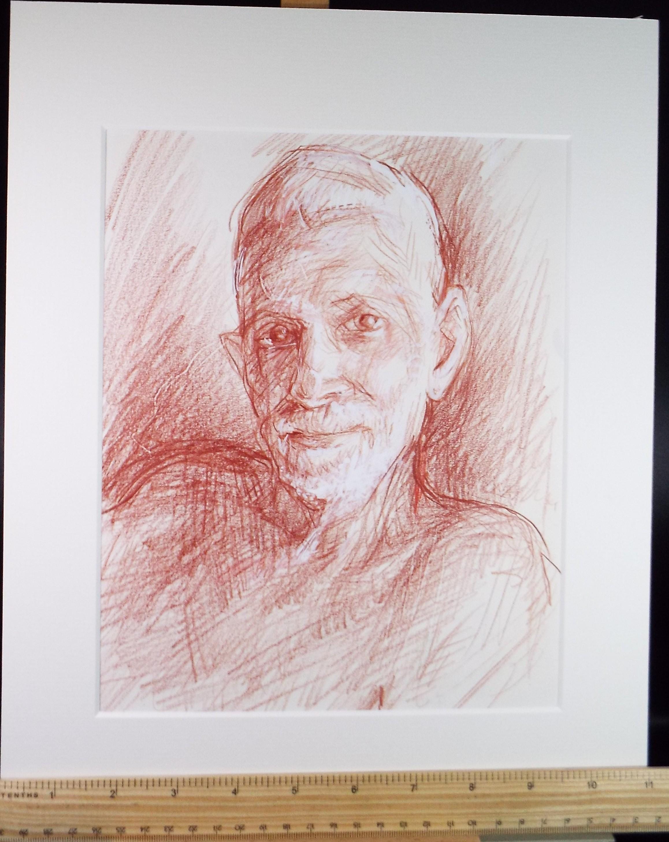 Original Pencil drawing 'Portrait of a Man', circa 1990's, John Gilbey Bowles (1929-2011)