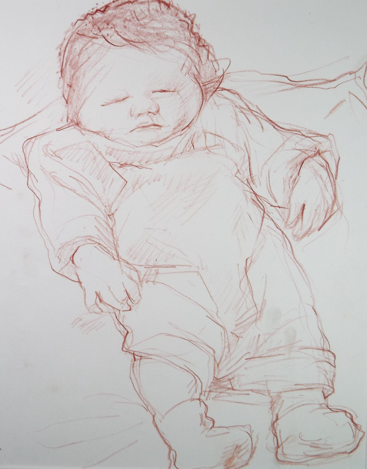 Original Pencil drawing 'Sleeping Baby', circa 1990's, John Gilbey Bowles (1929-2011)