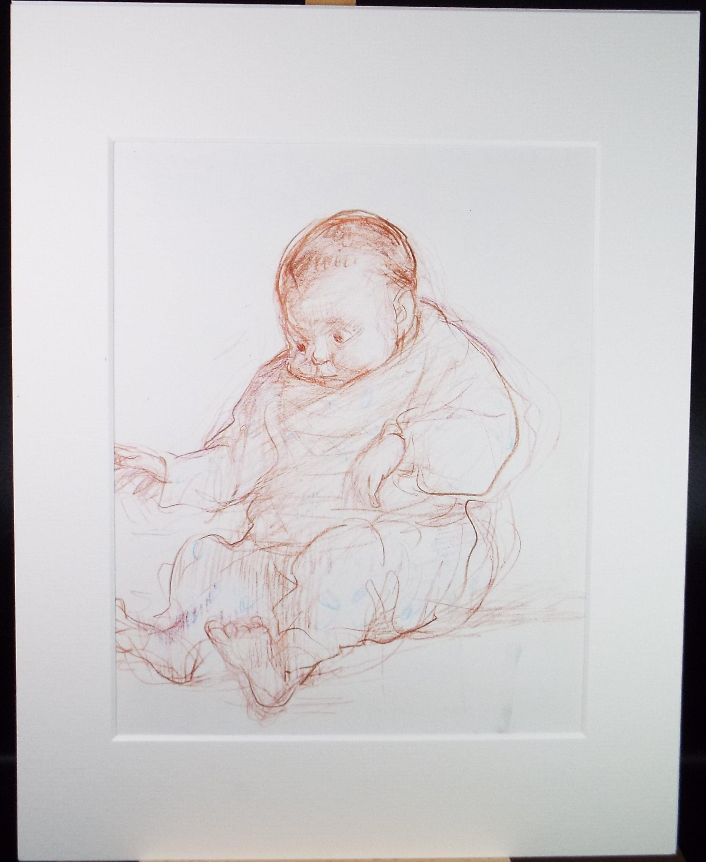 Original Pencil drawing 'Baby', circa 1990's, John Gilbey Bowles (1929-2011)