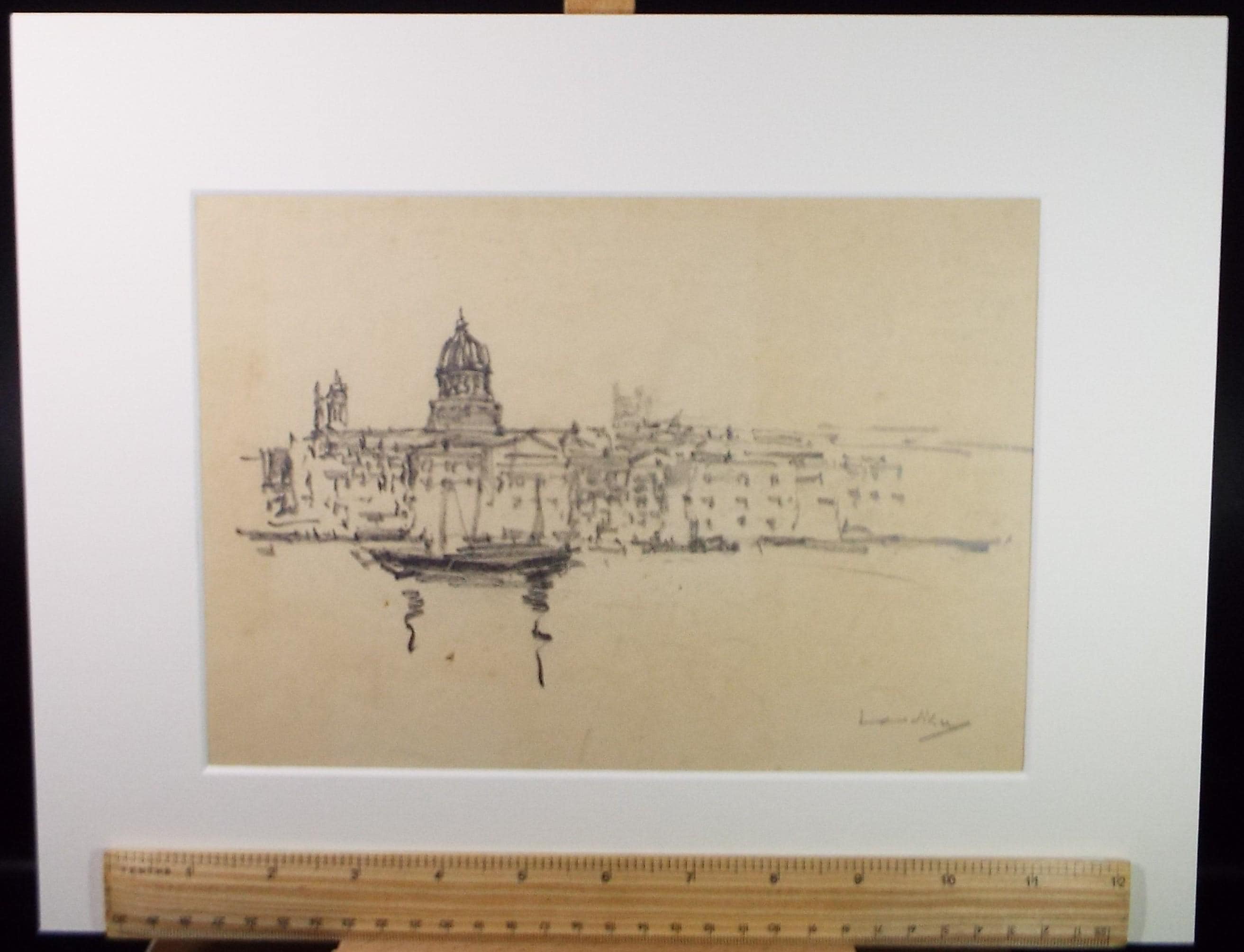 Lithograph 'View from the River' circa 1920's ,Lawrence Walker (1877-1967