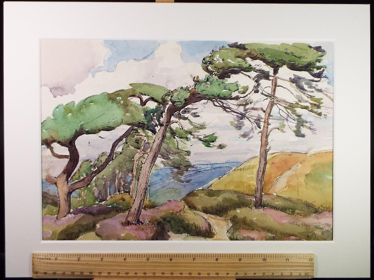 Original Watercolour, 'Bere Heath, Dorset', Adeline Carrington (Exh. 1923)