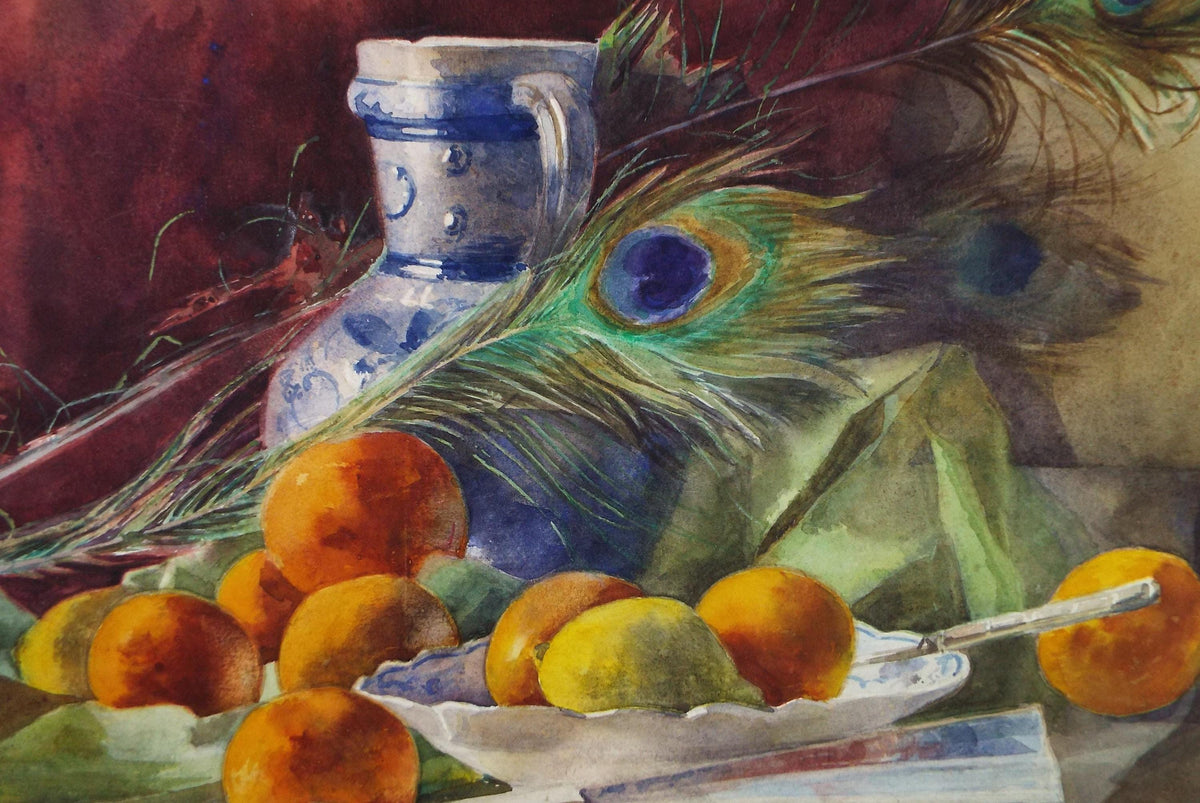 Original Watercolour, 'Still Life of Oranges', Circa 1910, Artist Unknown