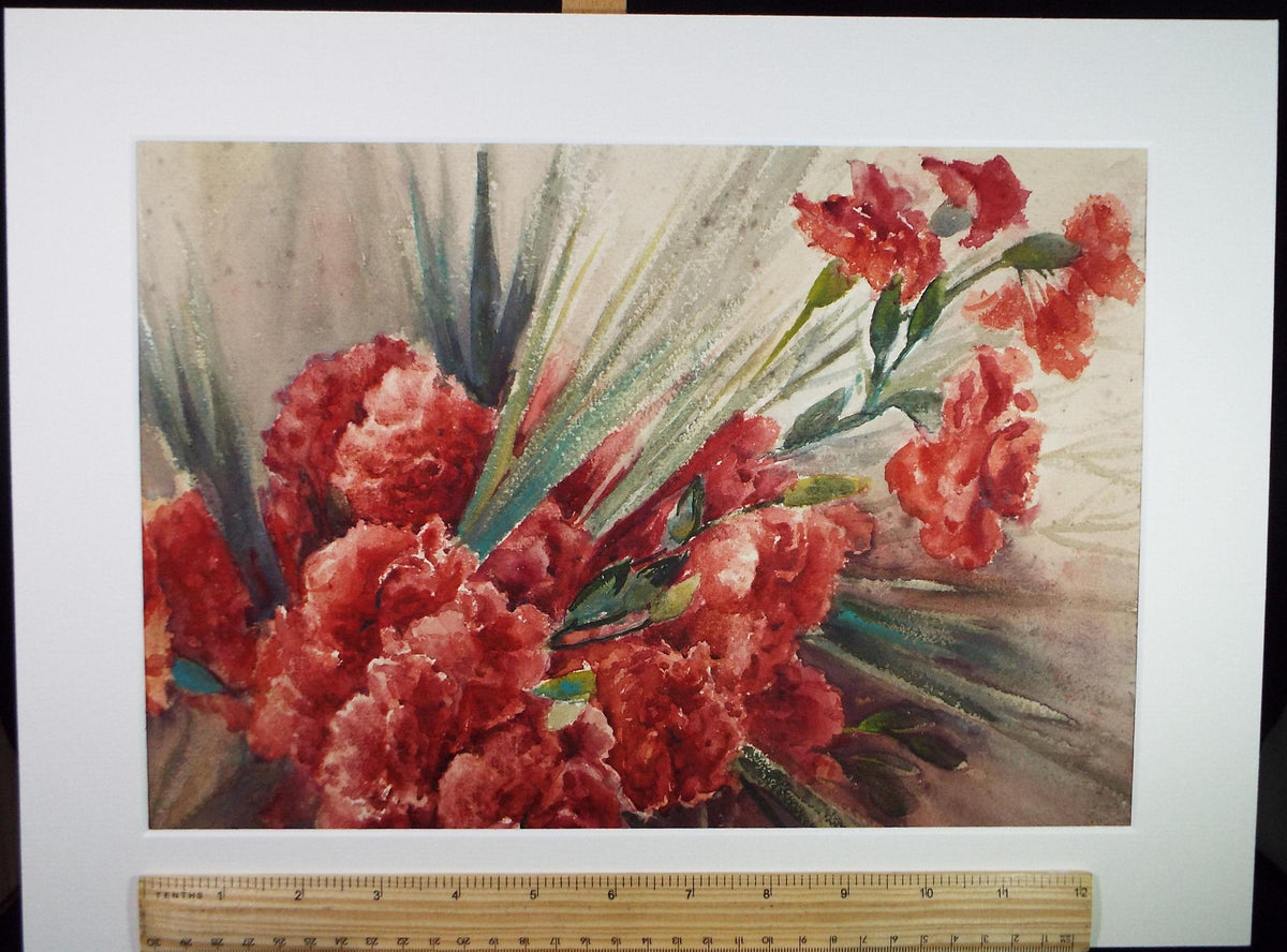 Original Watercolour, 'Still Life of Flowers', Circa 1940's , Unknown artist