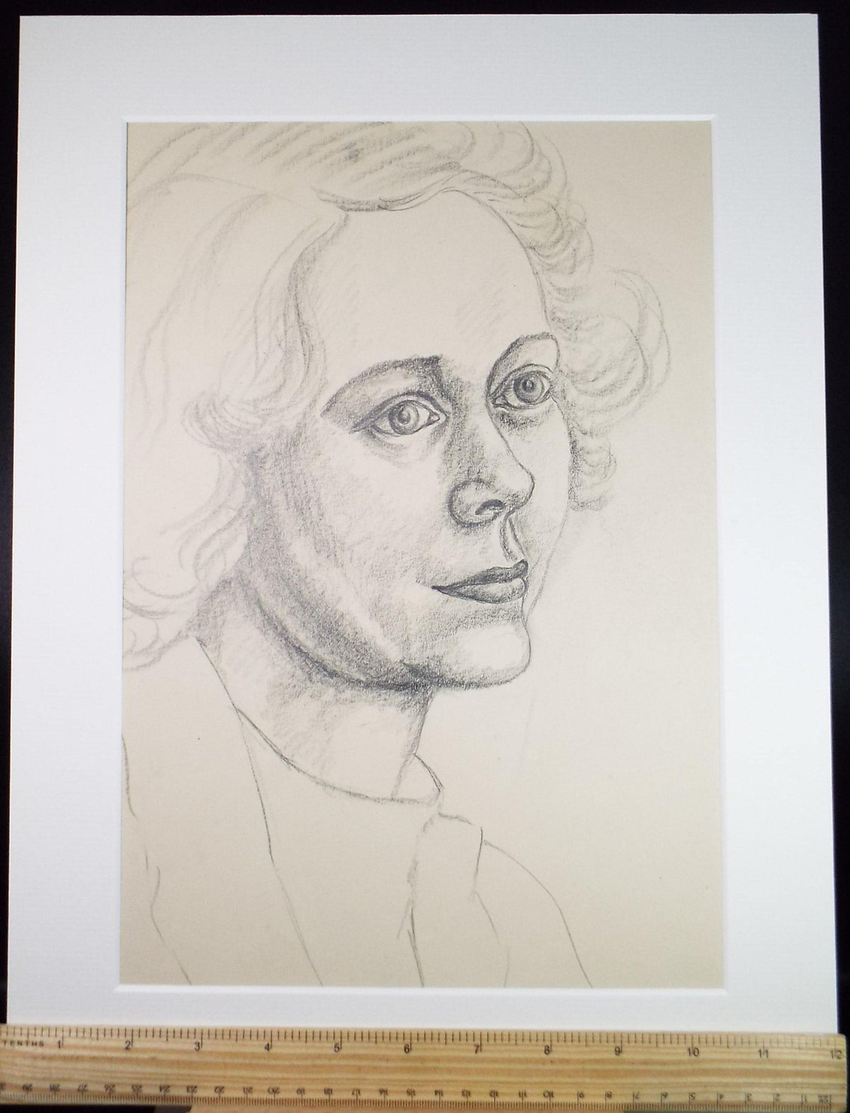Original Pencil drawing, 'Portrait of a Woman', E Gaston Longley, Circa 1940's