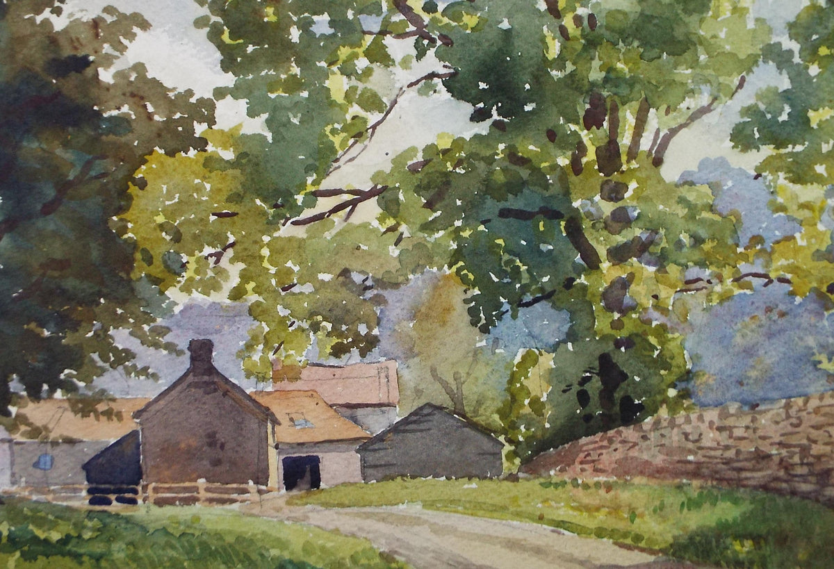 Original Watercolour 'Farm Buildings', Circa 1960's, Richard A Siddall