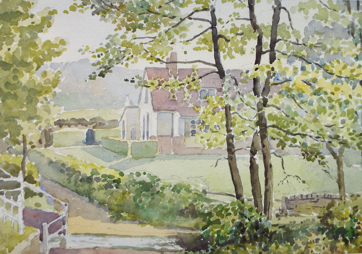 Original Watercolour, 'House in a Lane', Circa 1960's, Richard A Siddall