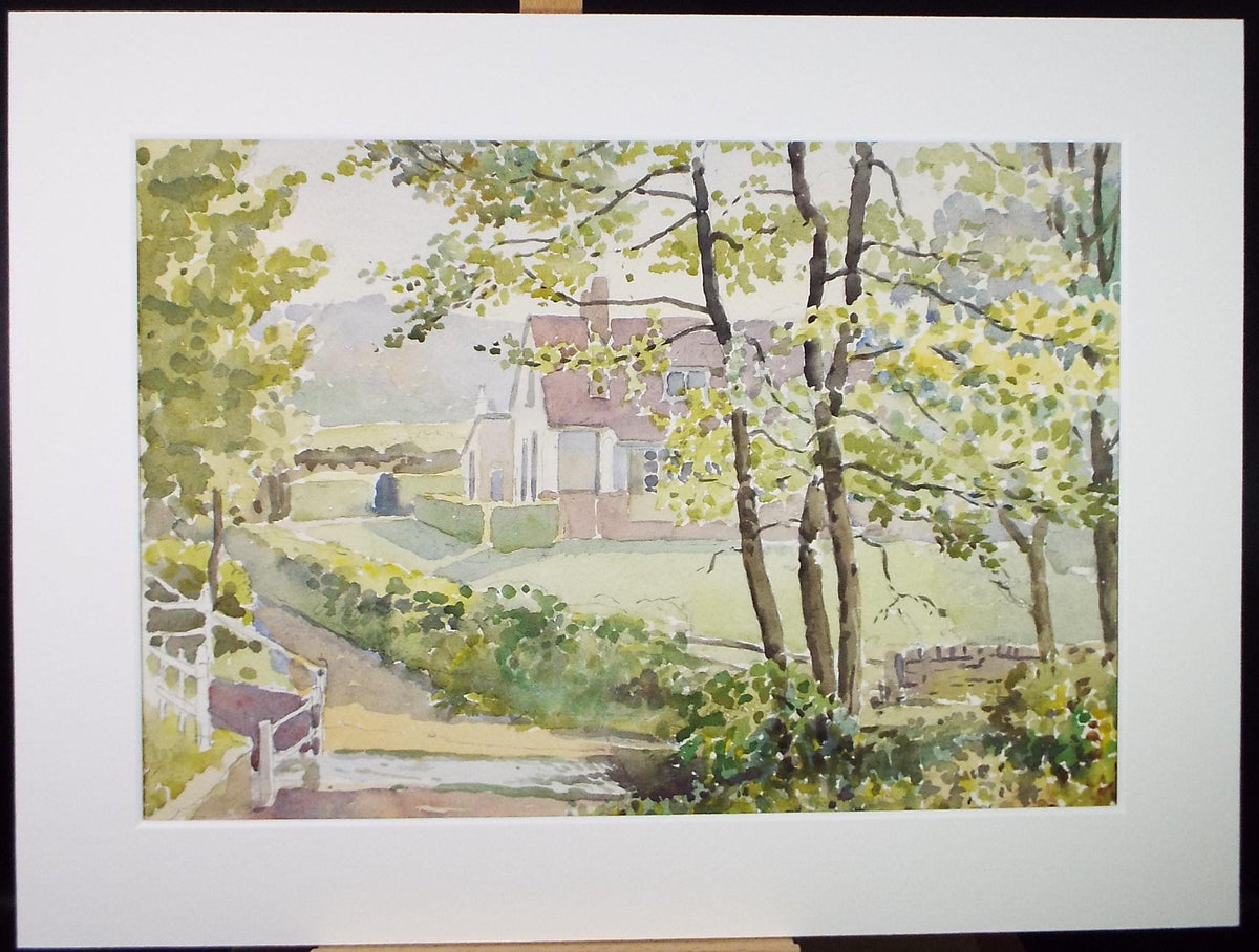 Original Watercolour, 'House in a Lane', Circa 1960's, Richard A Siddall