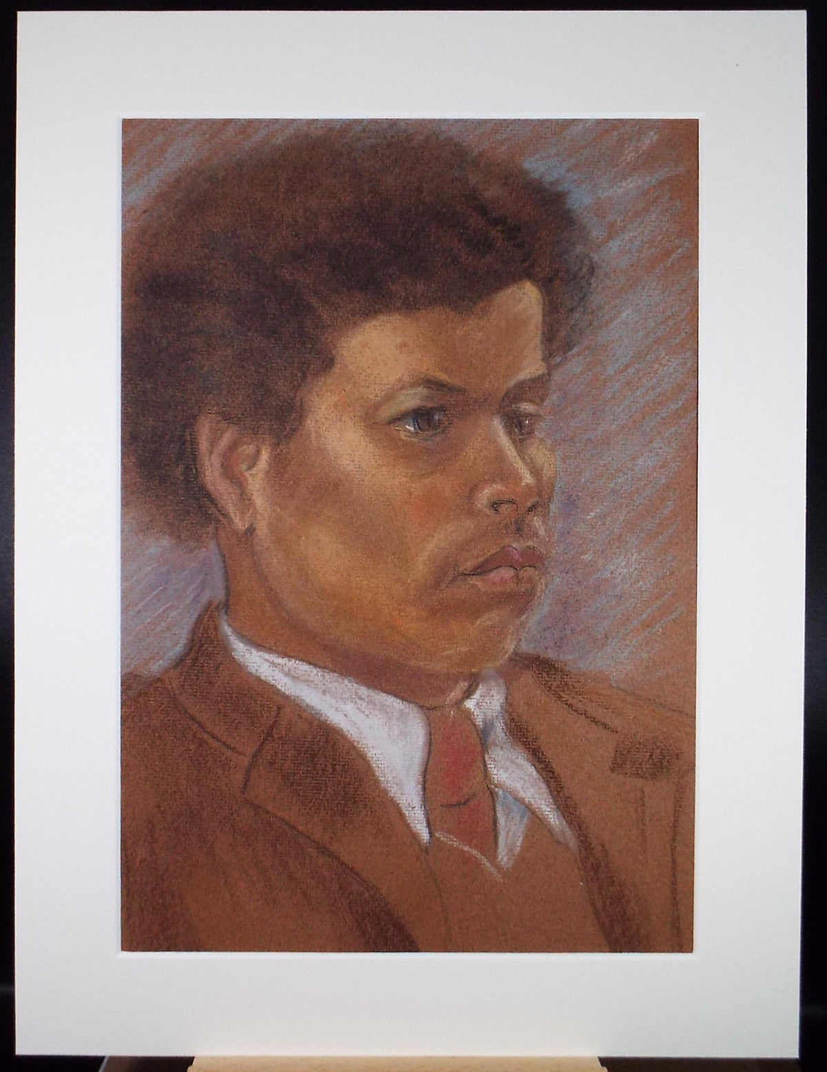 Original Pastel,'Portrait of a Man, circa 1980's, Unknown artist