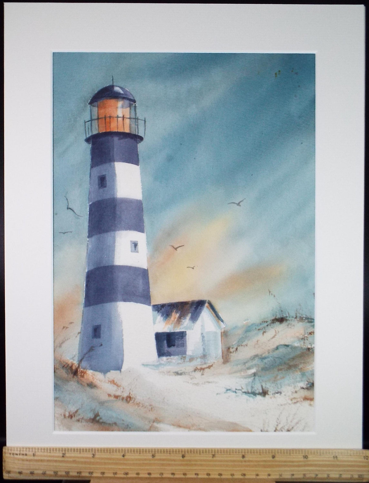 Original Watercolour, 'Lighthouse', circa 1990, Dorethea Travers-Smith