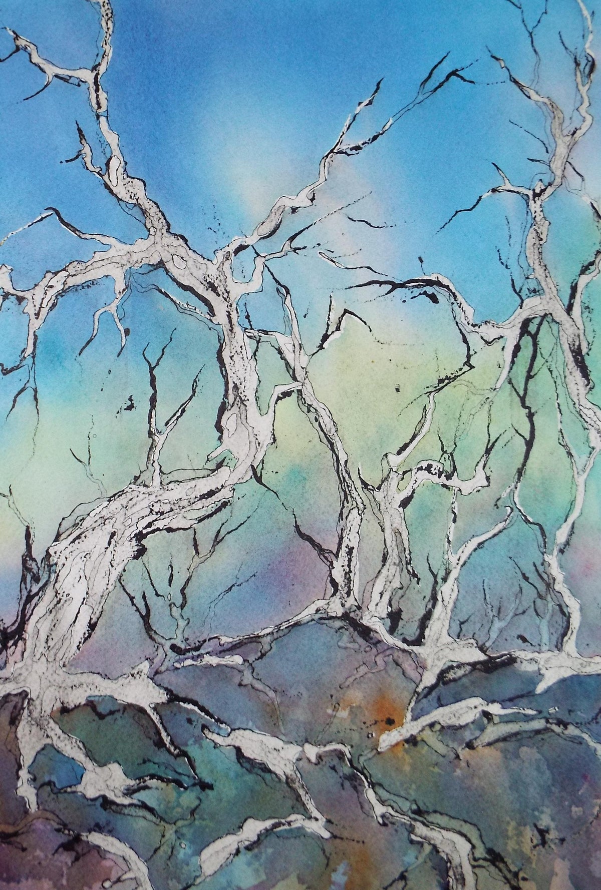 Original Watercolour, 'Bare Branches', Dorothea Travers-Smith, Circa 1990's