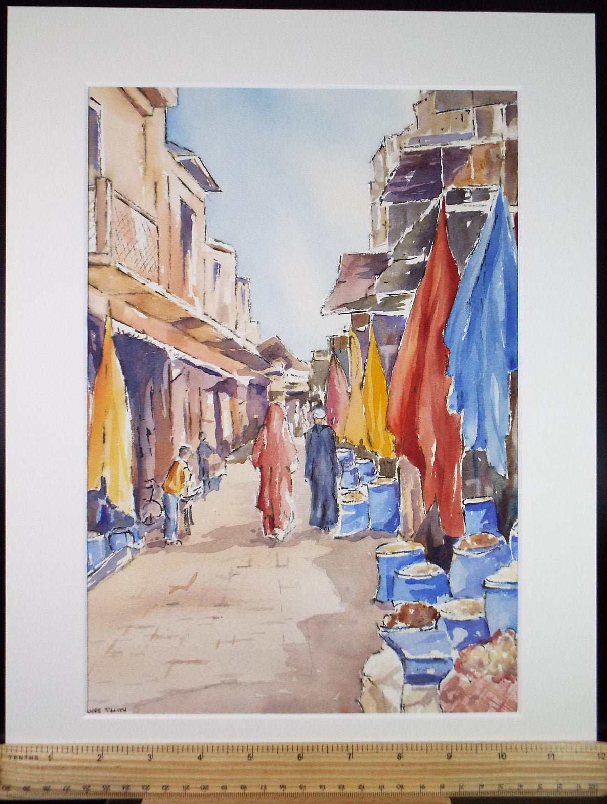 Original Watercolour , 'North African Street Scene',c 1990's' Dorothea Travers-Smith,
