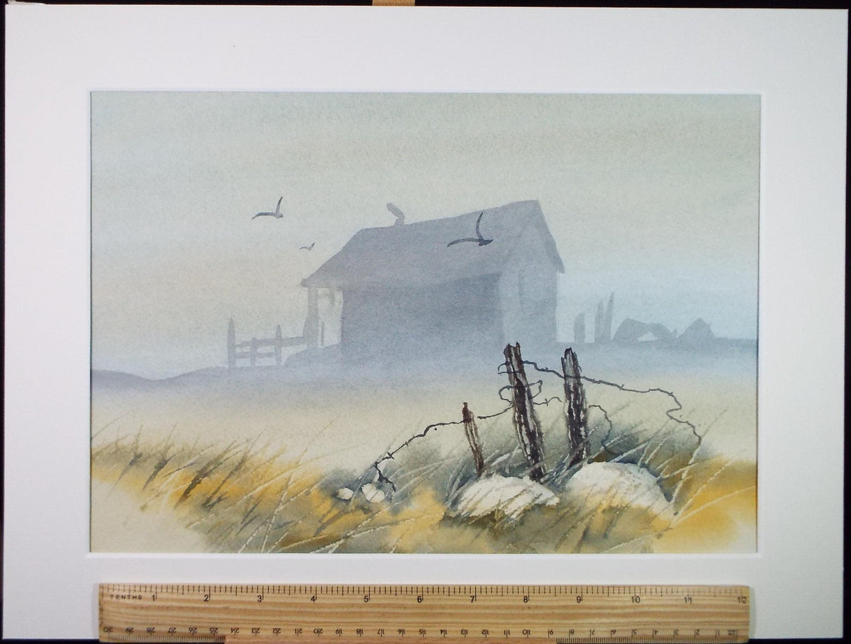 Original Watercolour on Paper, 'Hut in the Mist', circa 1990's , Dorothea Travers-Smith,